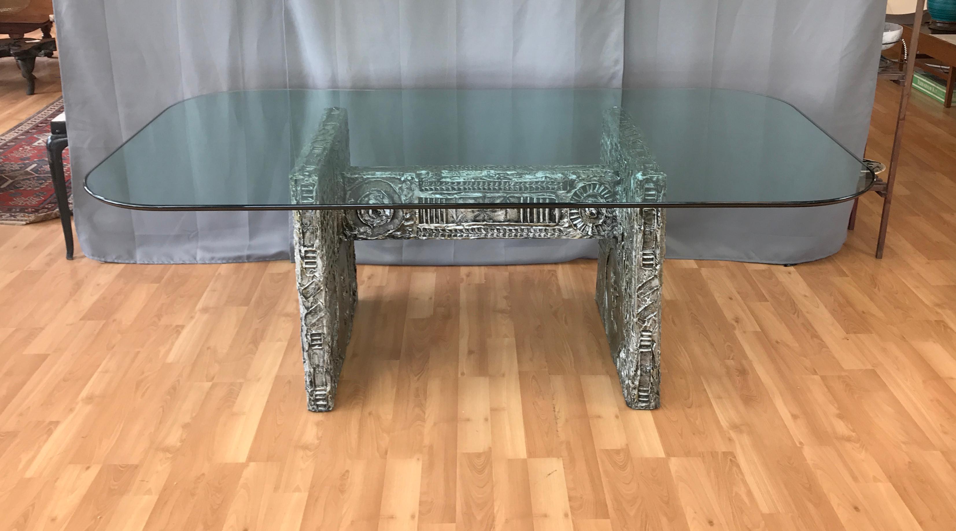 American Adrian Pearsall for Craft Associates Brutalist Glass Top Dining Table