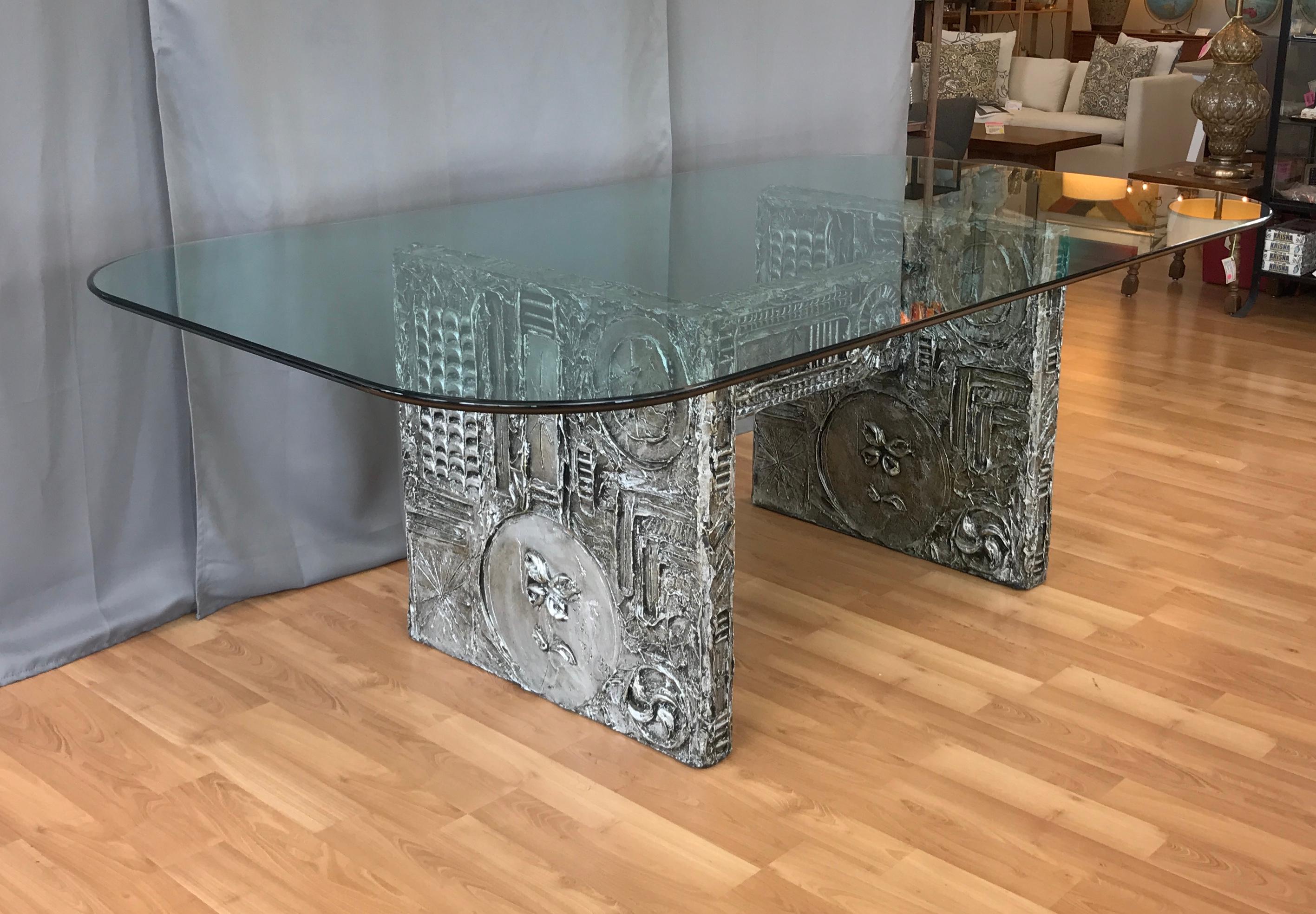 Adrian Pearsall for Craft Associates Brutalist Glass Top Dining Table 1