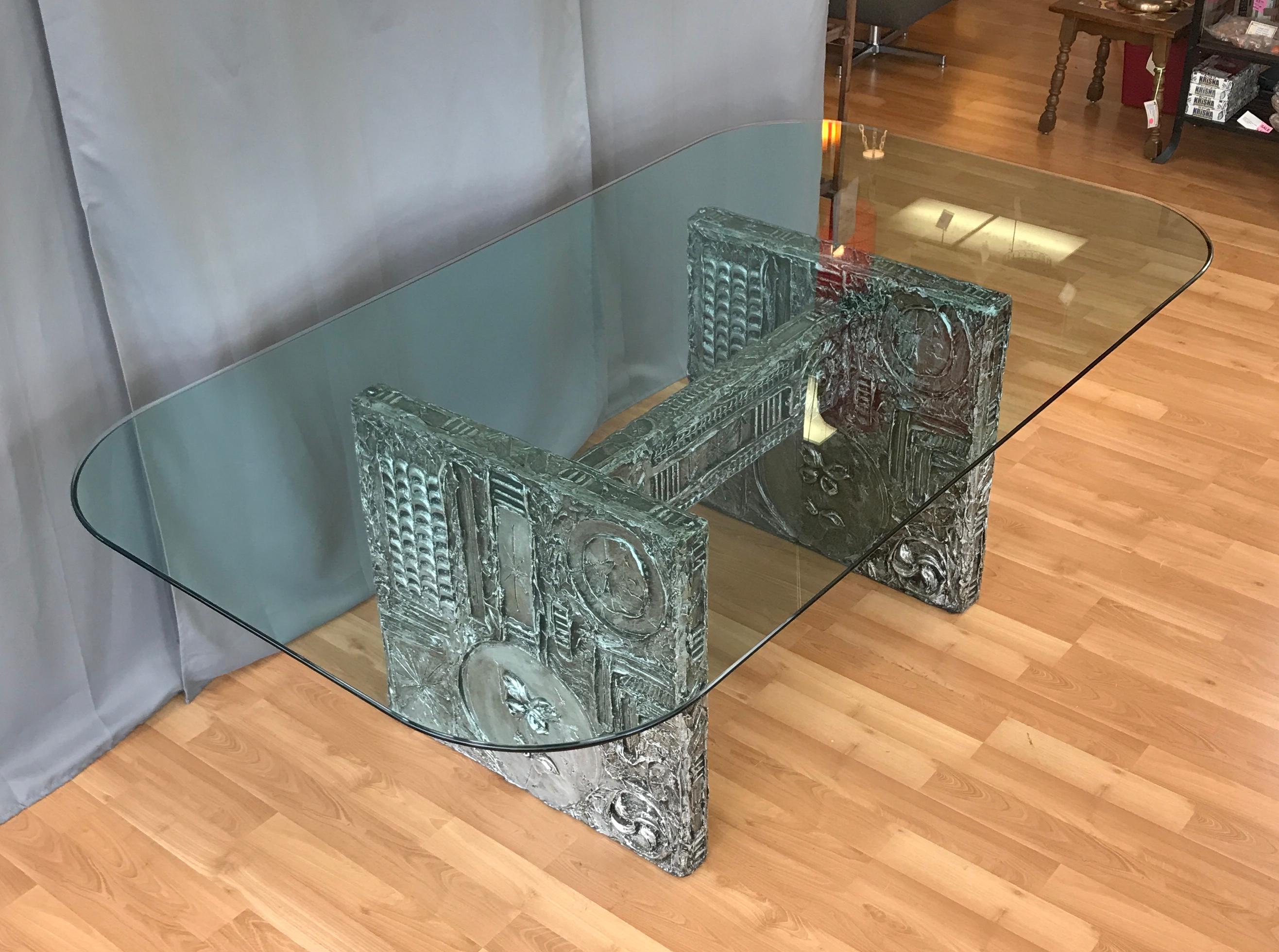 Adrian Pearsall for Craft Associates Brutalist Glass Top Dining Table 2