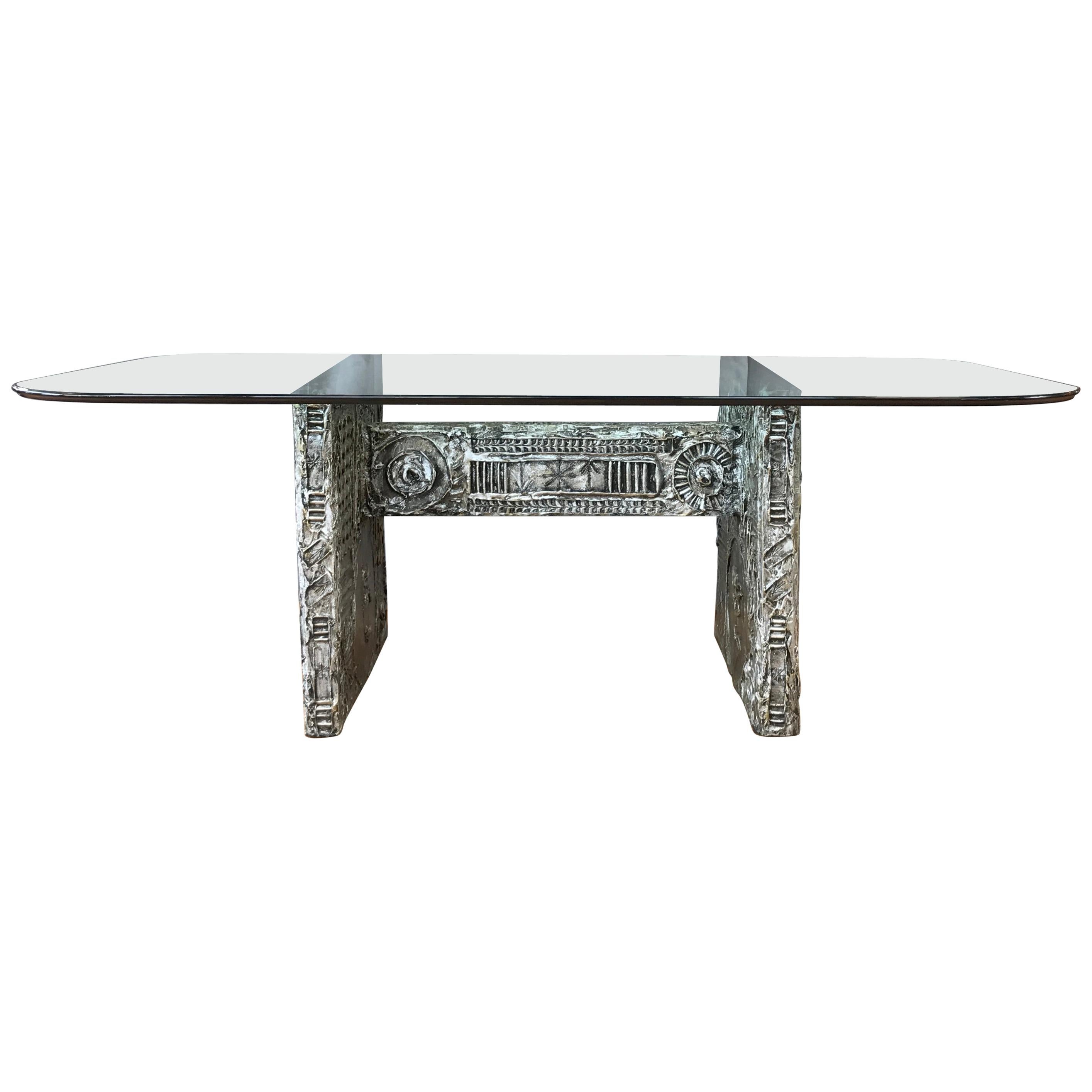 Adrian Pearsall for Craft Associates Brutalist Glass Top Dining Table