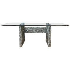 Adrian Pearsall for Craft Associates Brutalist Glass Top Dining Table