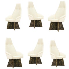 Adrian Pearsall Brutalist High Back Dining Chairs for Craft Associates