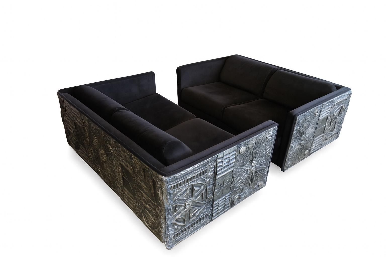 Adrian Pearsall Brutalist-Inspired Two-Cushion Sofa (1 of 2) For Sale 4