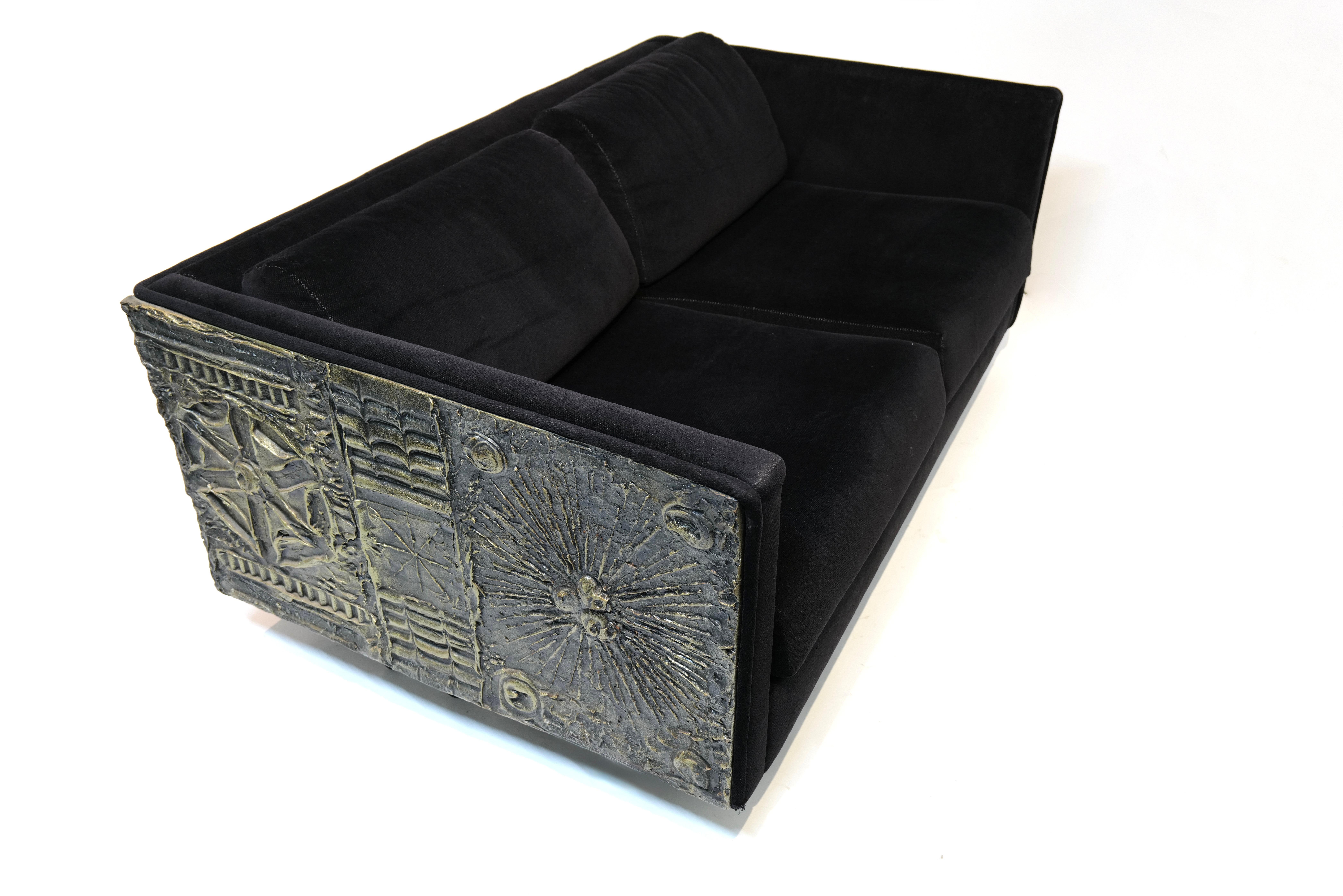 Adrian Pearsall Brutalist-Inspired Two-Cushion Sofa (1 of 2) For Sale 9