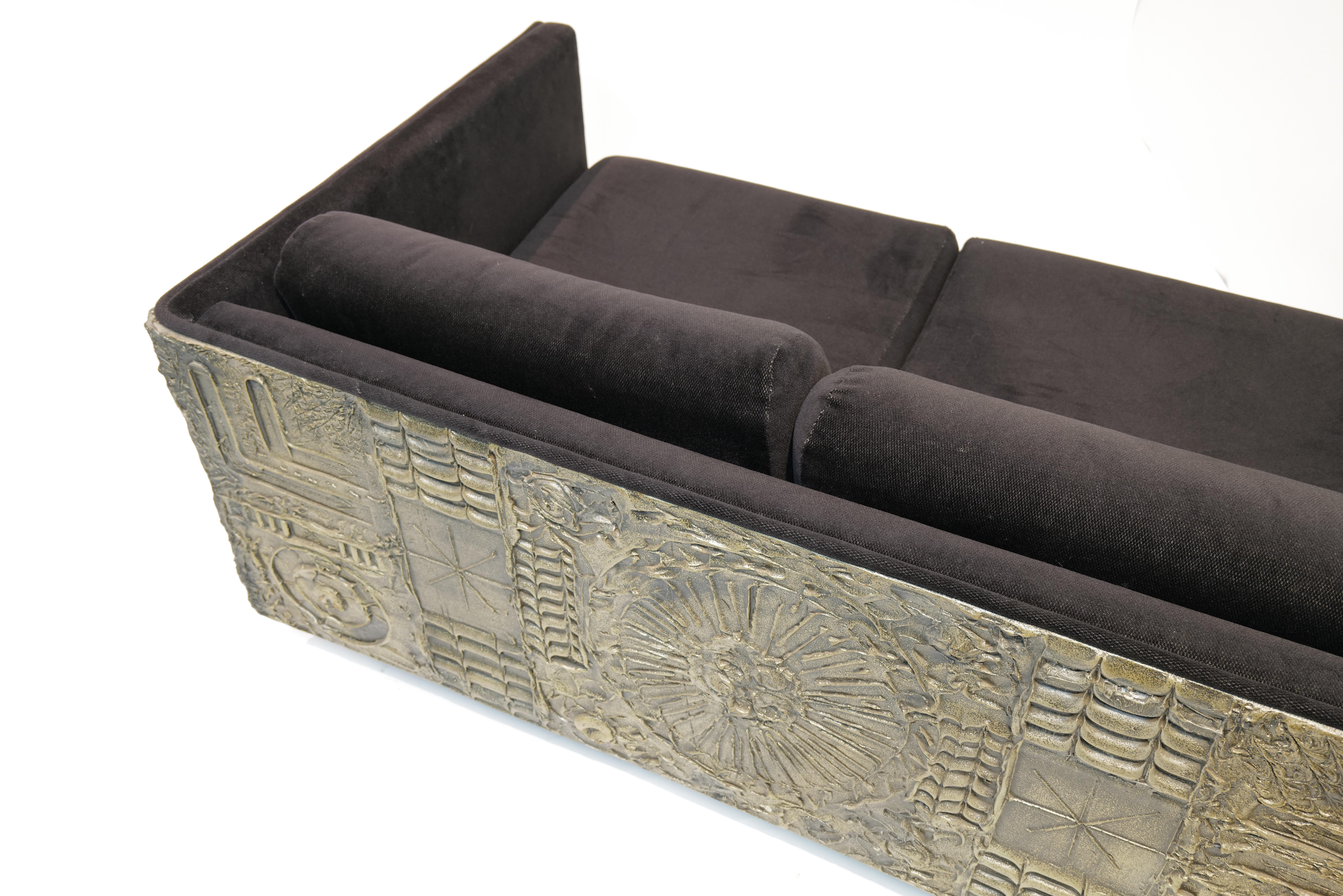 20th Century Adrian Pearsall Brutalist-Inspired Two-Cushion Sofa (1 of 2) For Sale