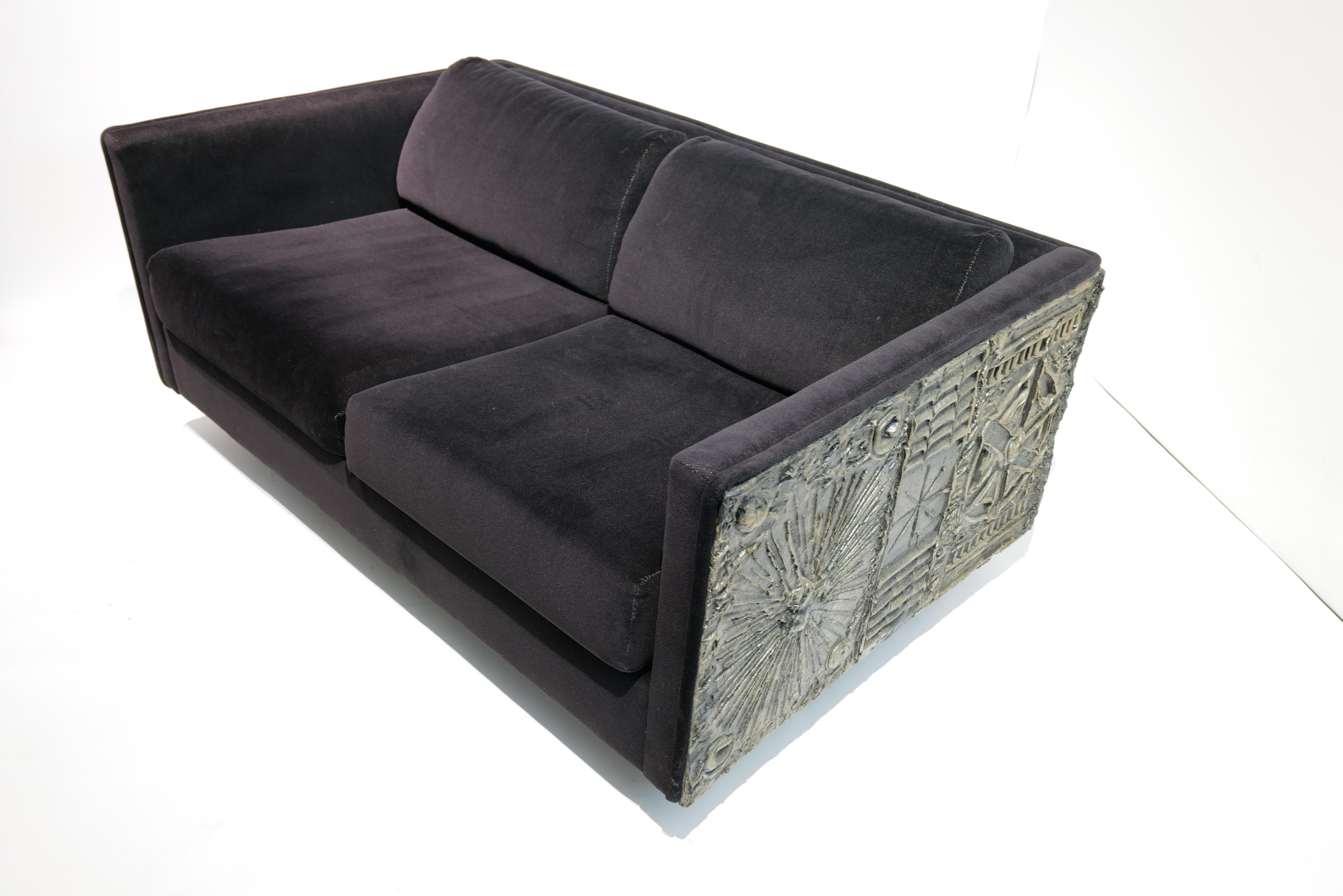 Adrian Pearsall Sofá Loveseat de dos cojines de inspiración brutalista (2 de 2) en venta 3