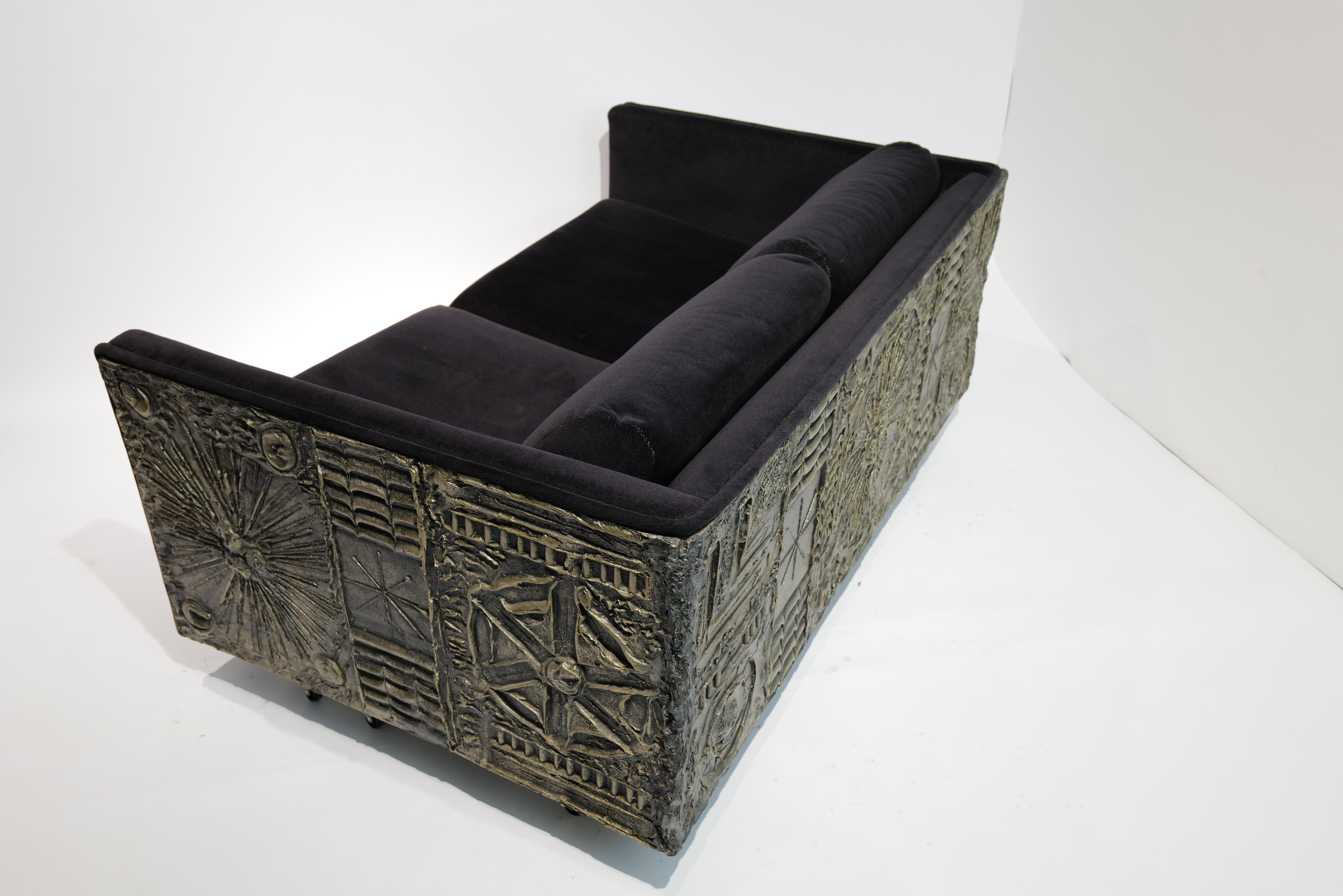 Adrian Pearsall Sofá Loveseat de dos cojines de inspiración brutalista (2 de 2) en venta 5