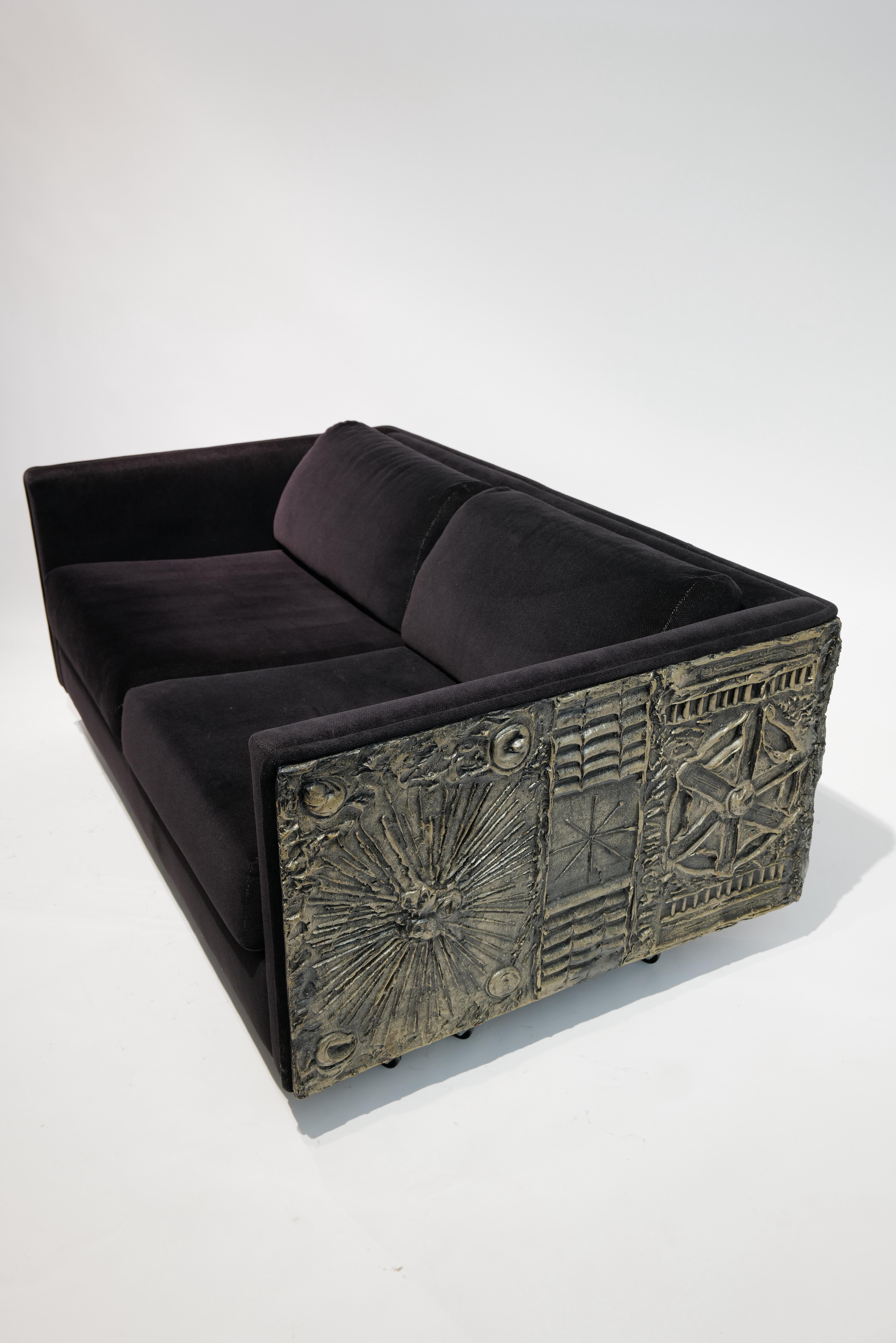 Adrian Pearsall Sofá Loveseat de dos cojines de inspiración brutalista (2 de 2) Estadounidense en venta