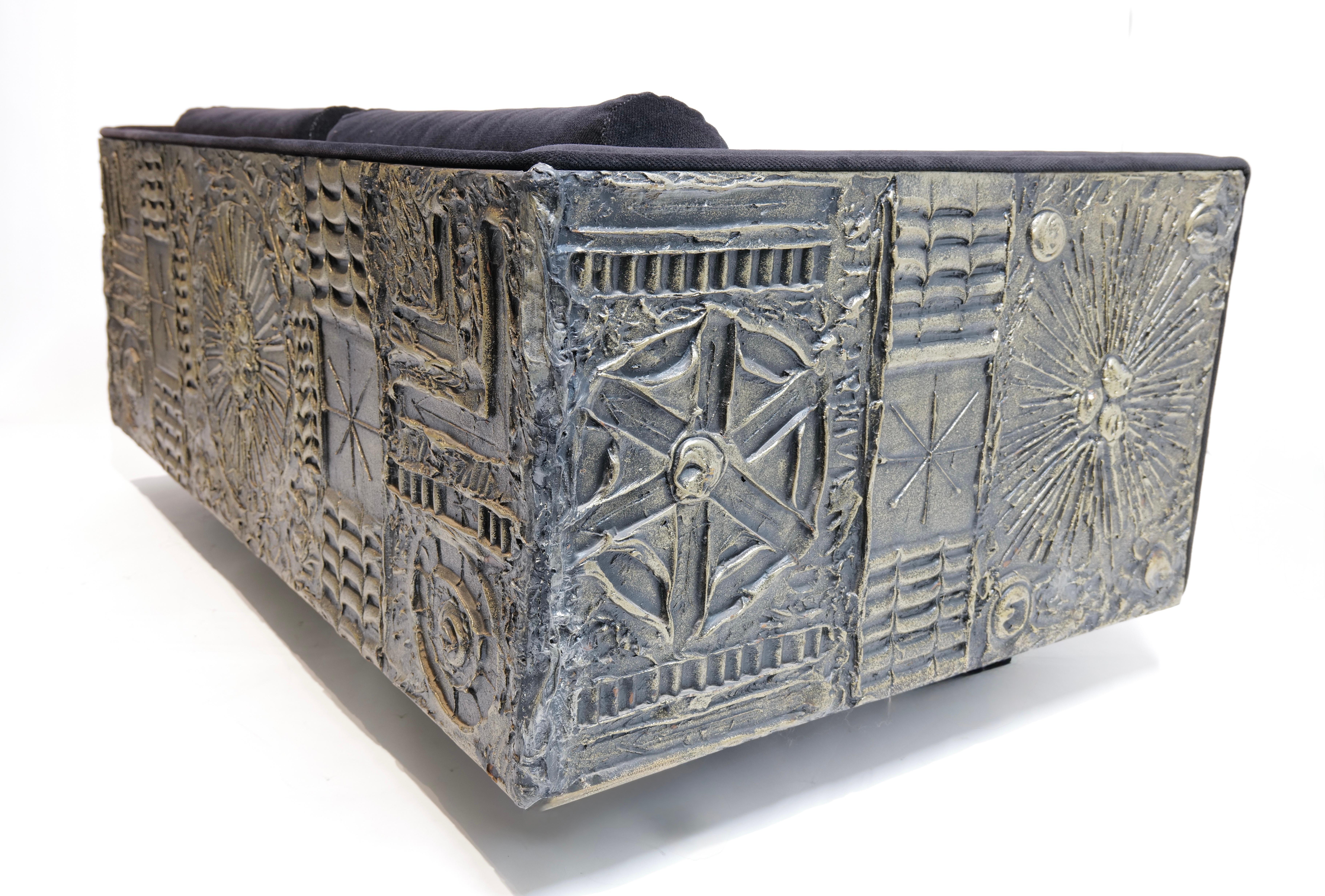 Adrian Pearsall Sofá Loveseat de dos cojines de inspiración brutalista (2 de 2) siglo XX en venta