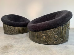 Adrian Pearsall Brutalist Sculpted Resin Tub Chairs