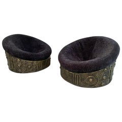 Adrian Pearsall Brutalist Sculpted Resin Tub Chairs