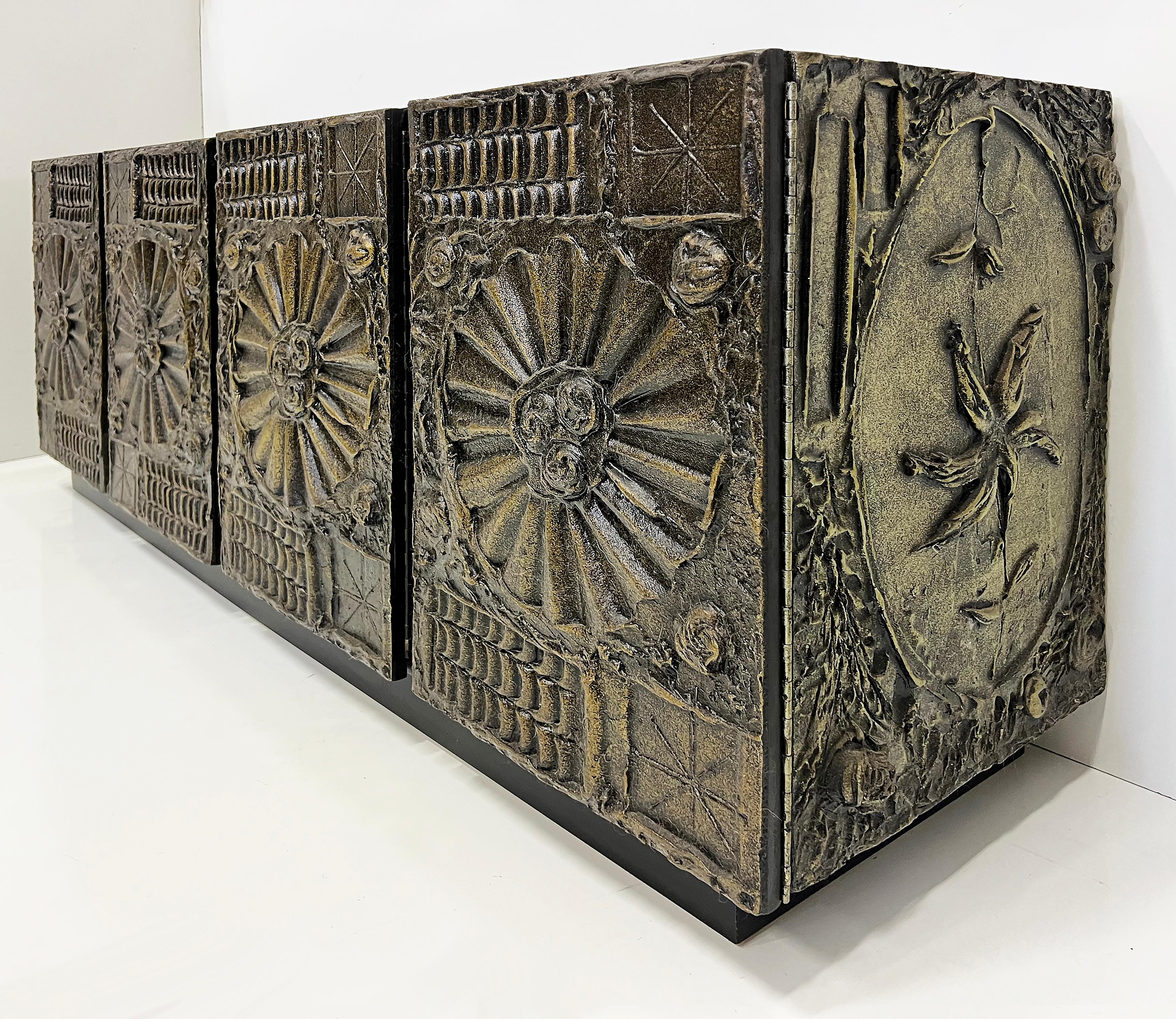 Patinated Adrian Pearsall Brutalist Sculptura Buffet For Craft Associates For Sale