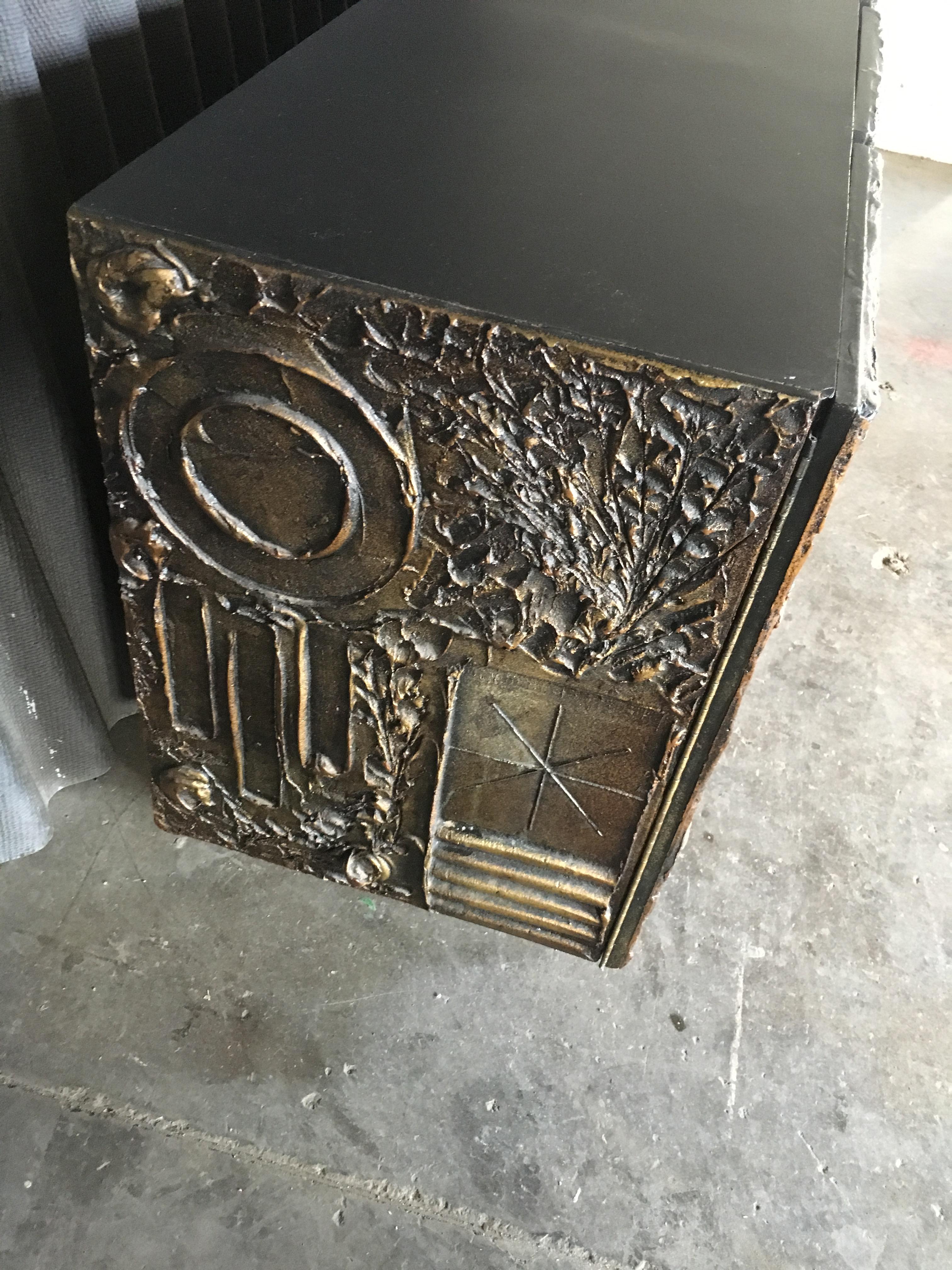 Incredible and beautiful sideboard by designer, Adrian Pearsall.
This piece is in wonderful condition with no chips or broken pieces to the resin finish.
Doors and drawers work perfectly and as they should.
Surface is solid and smooth.
We haven't