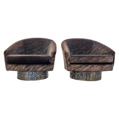 Adrian Pearsall Brutalist Swivel Chairs A Pair