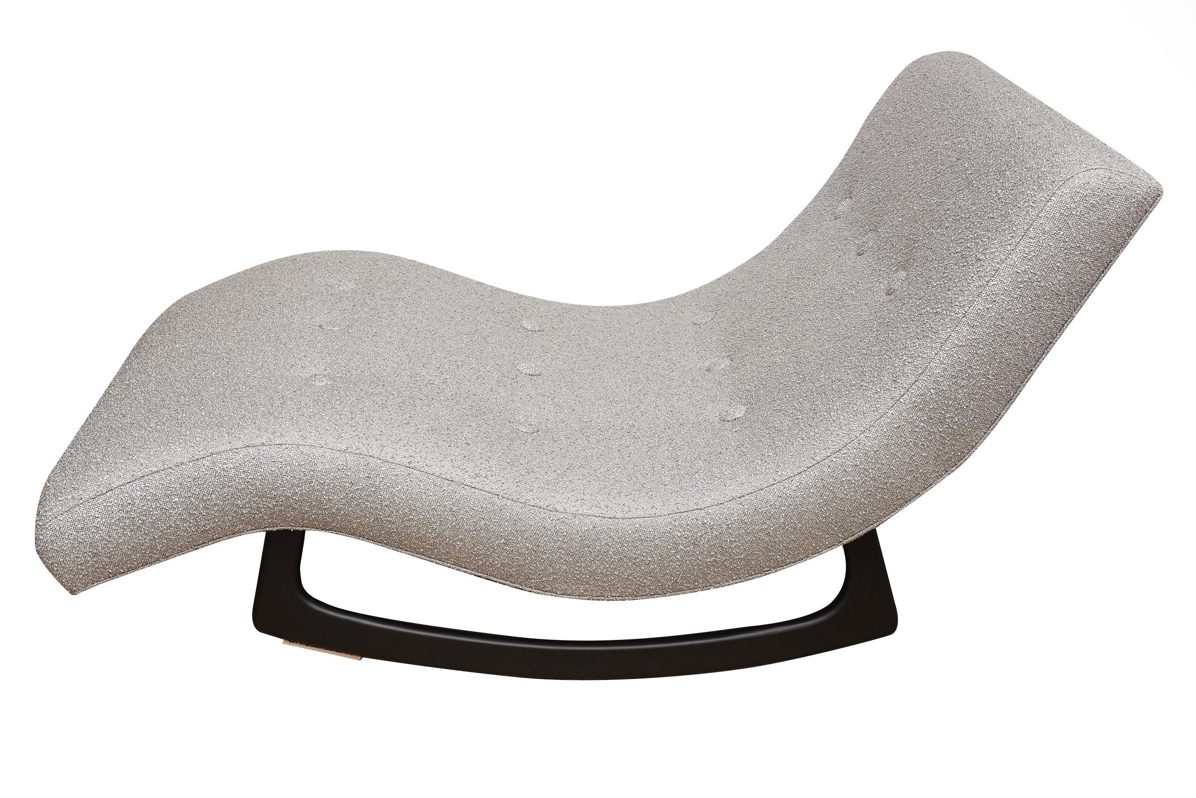 American Adrian Pearsall Gray Chaise Lounge Rocker Upholstered Mid-Century Modern