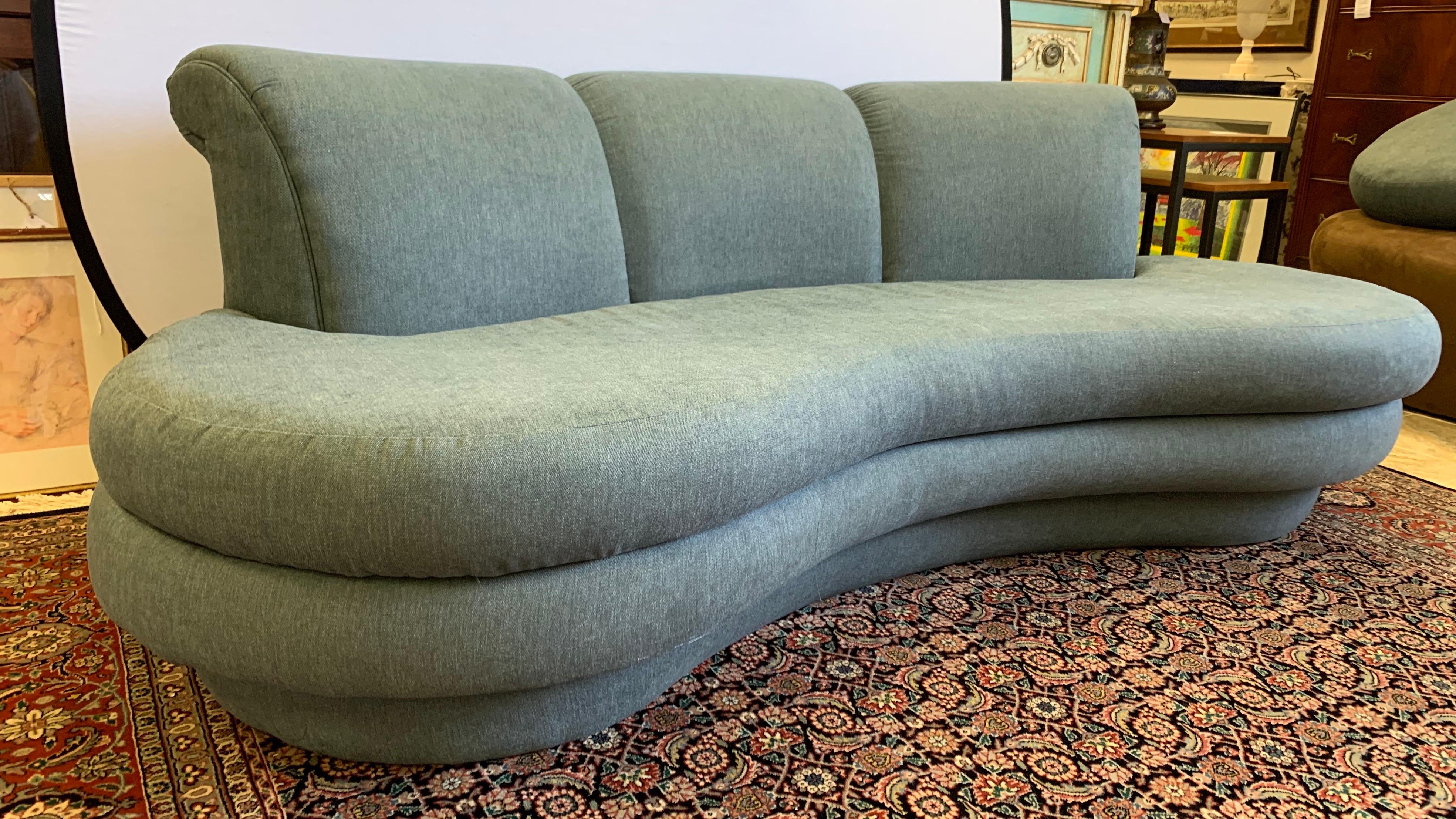 American Adrian Pearsall Cloud Sofa for Comfort Designs Newly Upholstered in Slate Gray