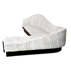 1970s Adrian Pearsall Cloud Sofa, Faux Snow Leopard, Walnut Base