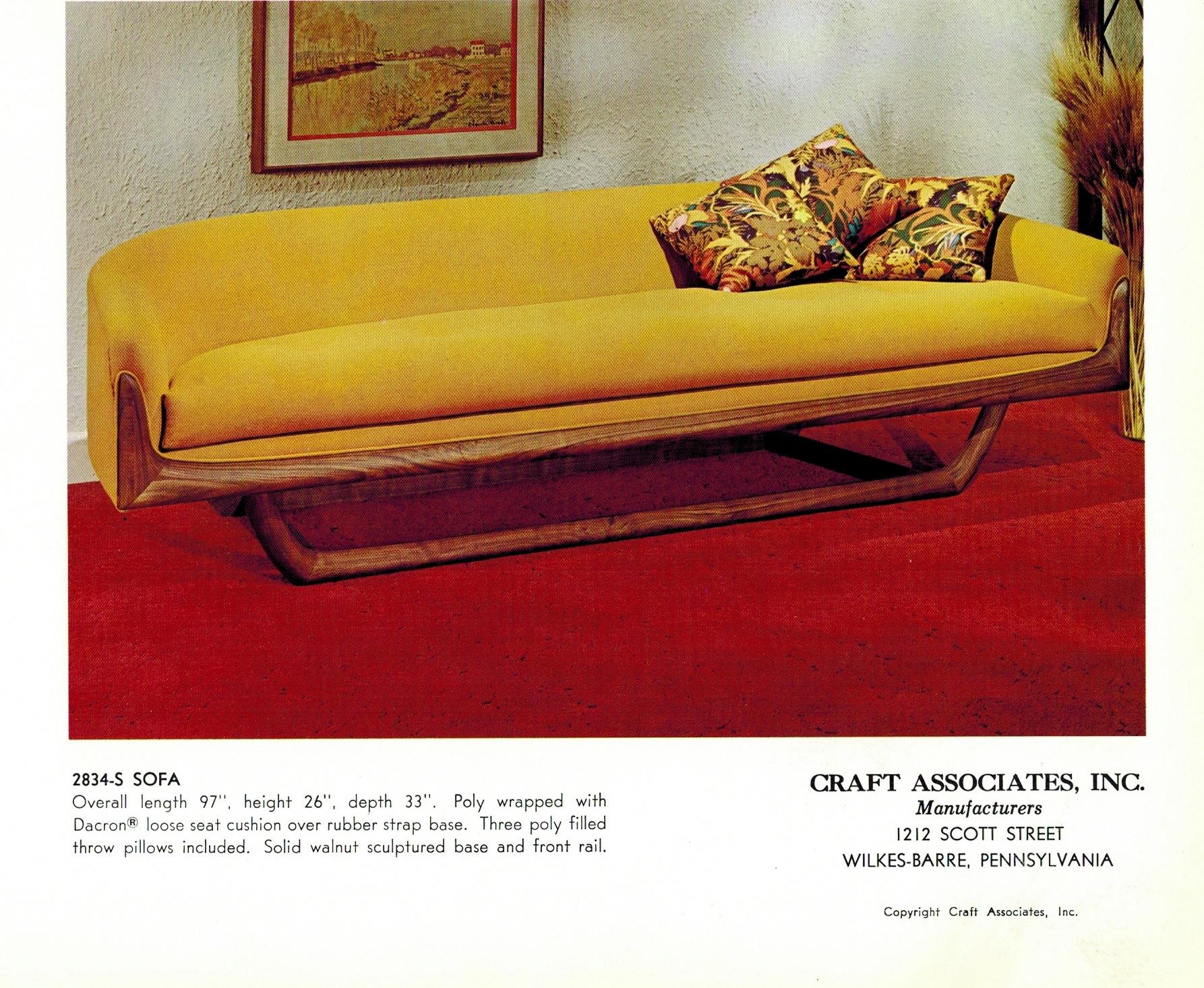 Cloud floating sofa designed by Adrian Pearsall for Craft Associates, circa 1950s.

Newly upholstered in off-white bouclé by Knoll. Sculptural walnut bases fully restored.