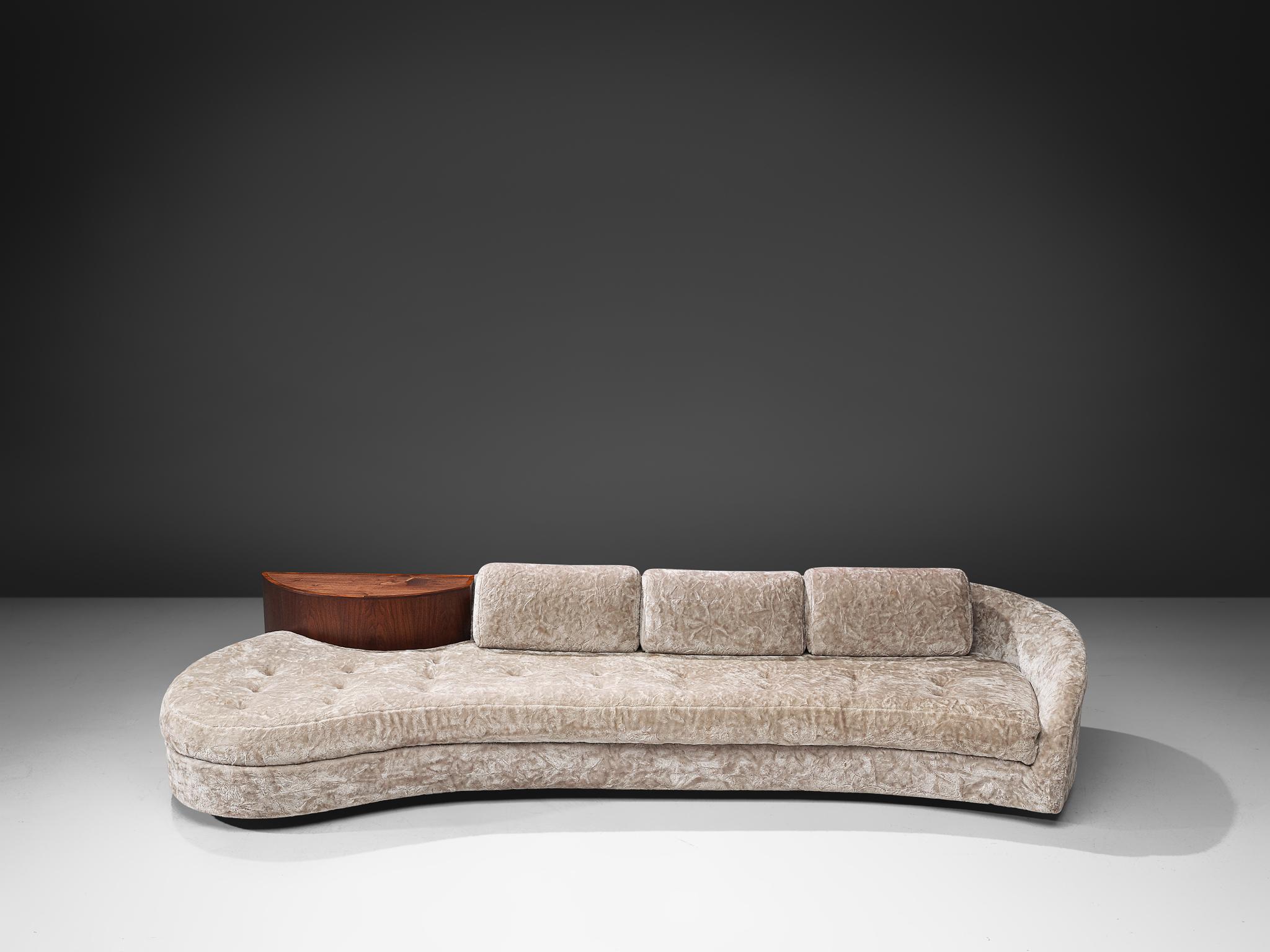 Mid-Century Modern Adrian Pearsall Cloud Sofa in Fabric and Walnut