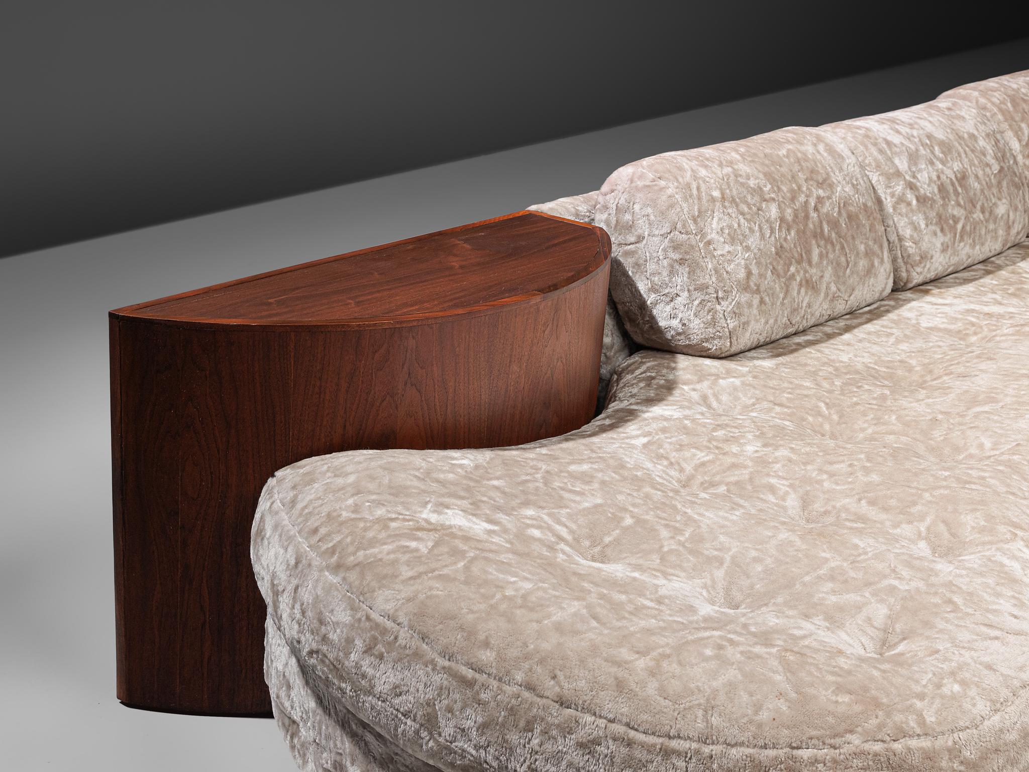 Adrian Pearsall Cloud Sofa in Fabric and Walnut 1