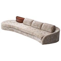 Adrian Pearsall 'Cloud' Sofa in Off-White Velvet and Walnut