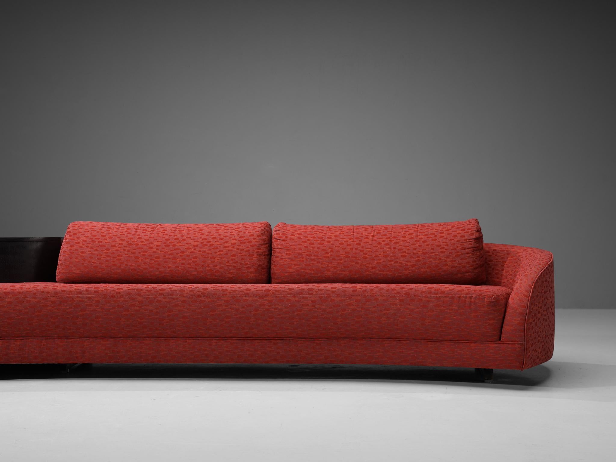 Adrian Pearsall: Sofa „Cloud“ aus rotem illustriertem Stoff (amerikanisch) im Angebot