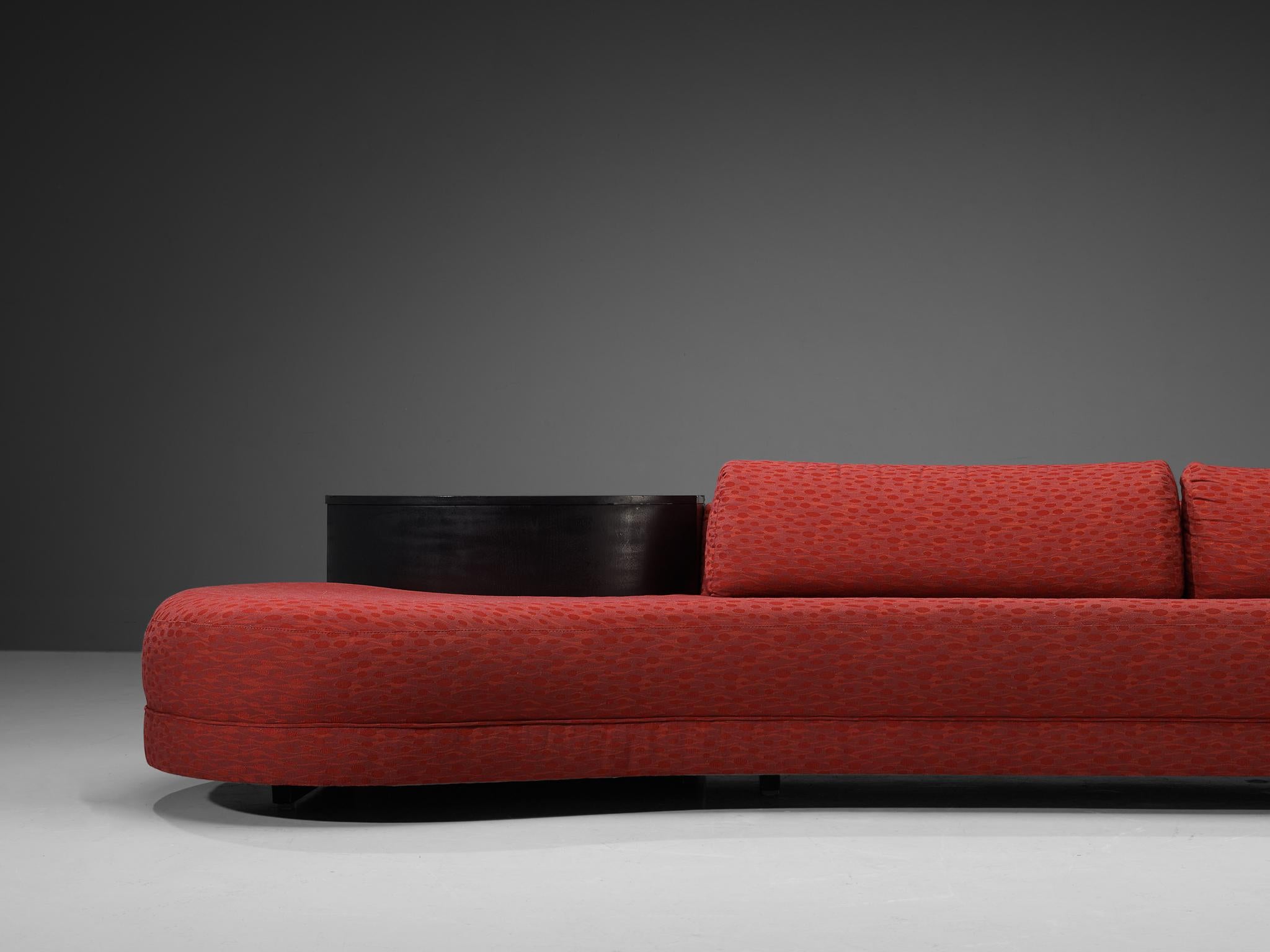 American Adrian Pearsall 'Cloud' Sofa in Illustrative Red Fabric For Sale