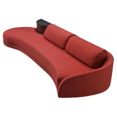 Adrian Pearsall 'Cloud' Sofa in Illustrative Red Fabric