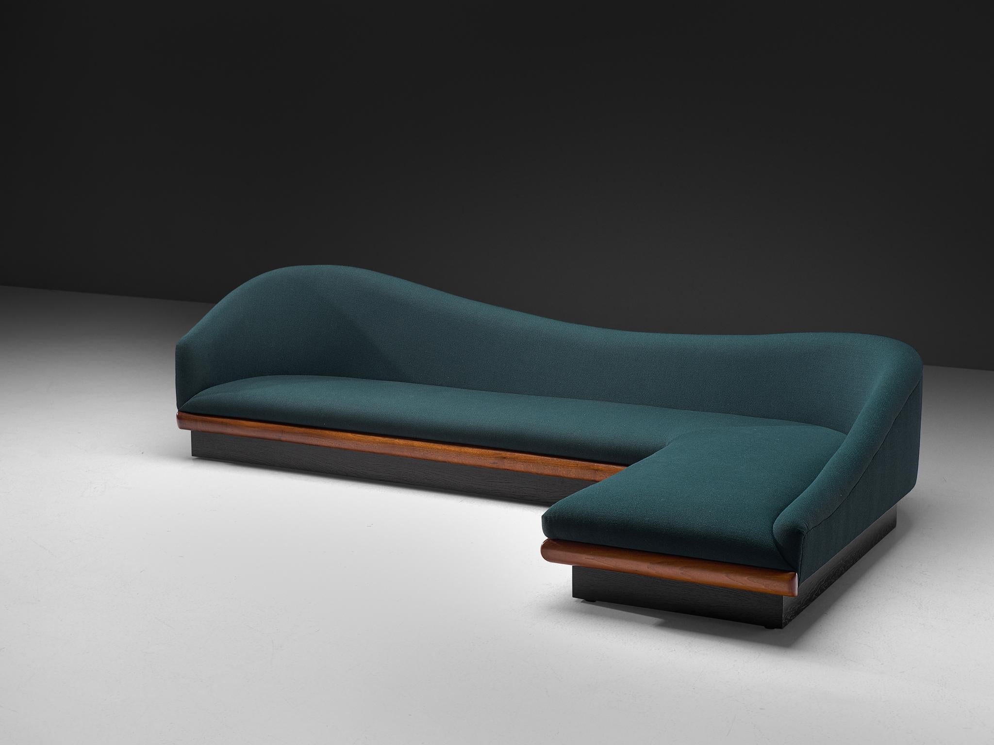 Adrian Pearsall 'Cloud' Sofa in Walnut In Good Condition For Sale In Waalwijk, NL