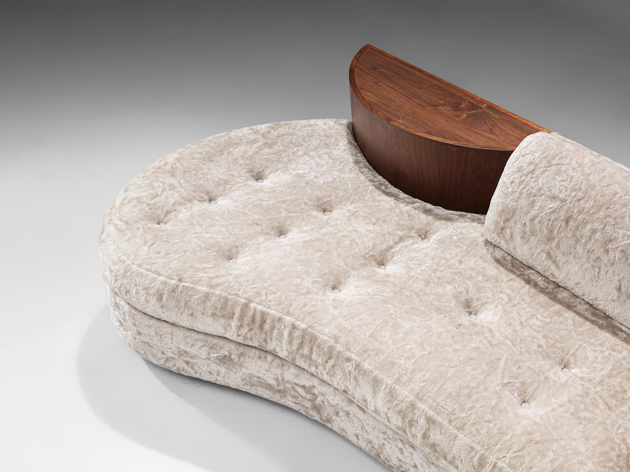 Mid-20th Century Adrian Pearsall Cloud Sofa in fabric and walnut, United States, 1960’s