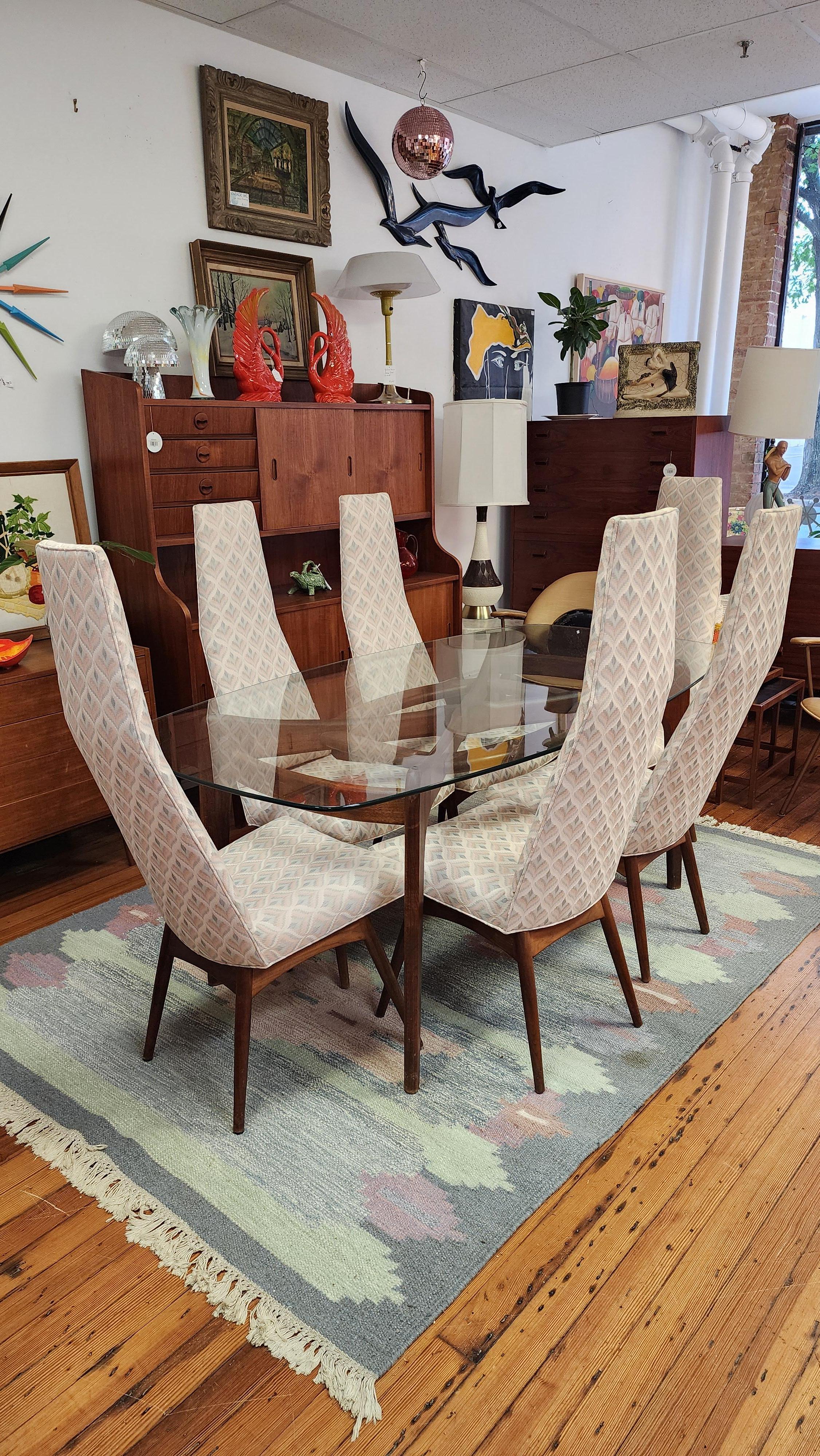 Mid-Century Modern Adrian Pearsall Compass Dining Table and Six Chairs For Sale