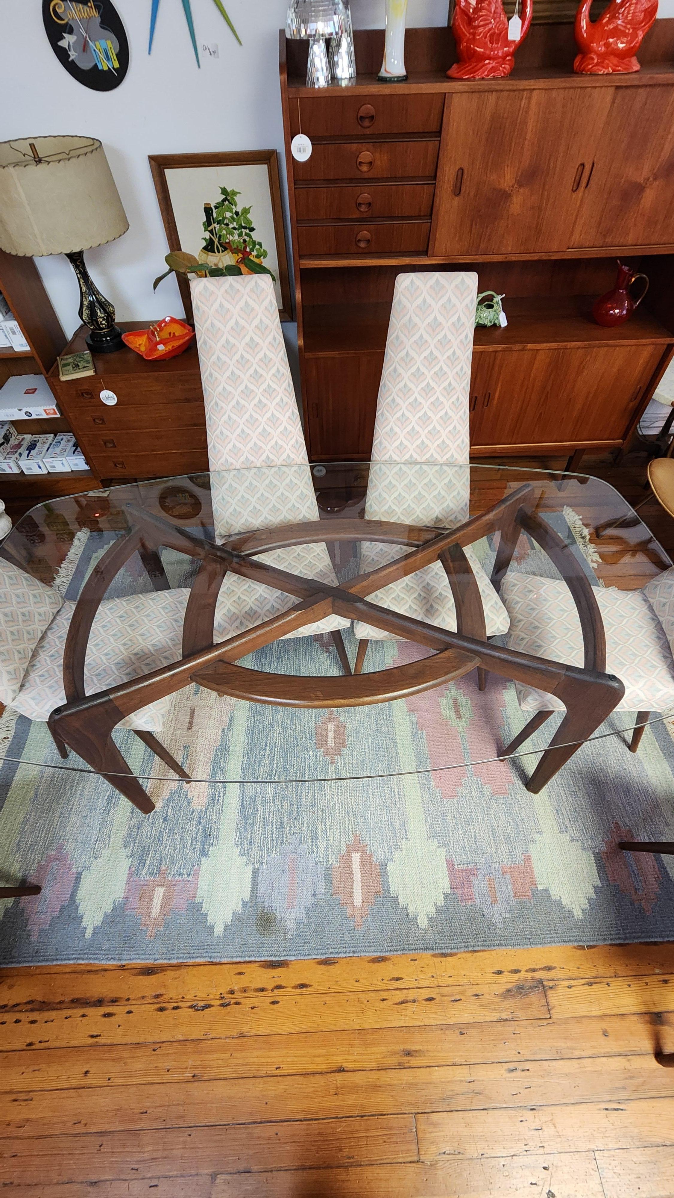 20th Century Adrian Pearsall Compass Dining Table and Six Chairs For Sale