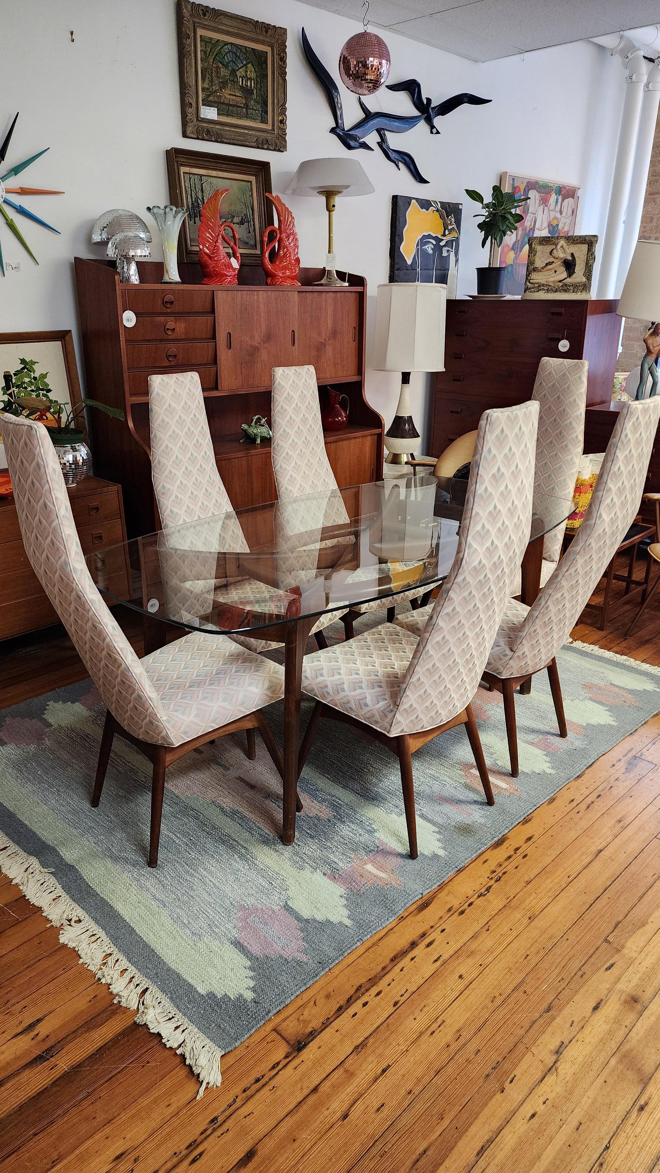 Adrian Pearsall Compass Dining Table and Six Chairs For Sale 1