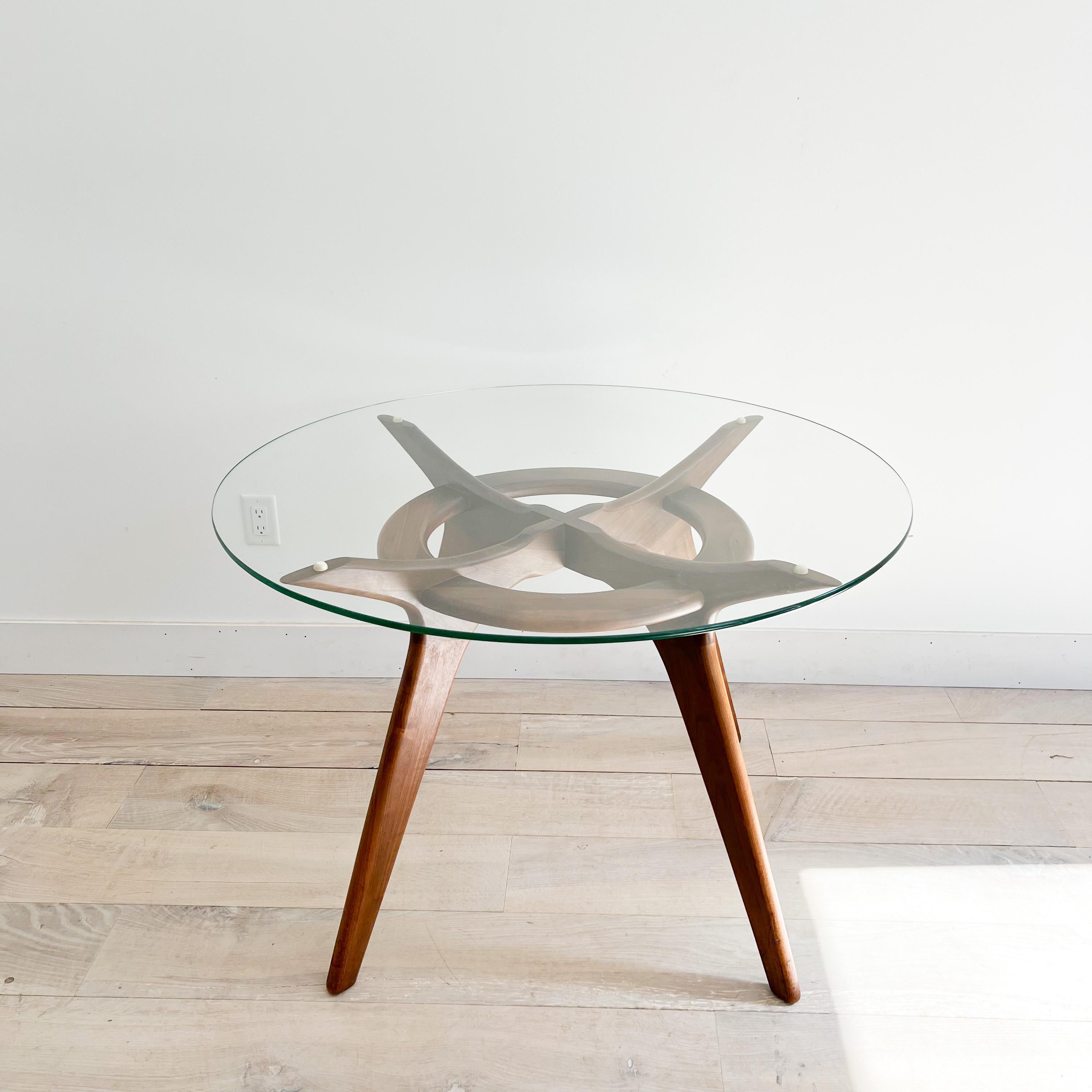 Adrian Pearsall Compass Walnut Dining Table w/ Glass Top 8