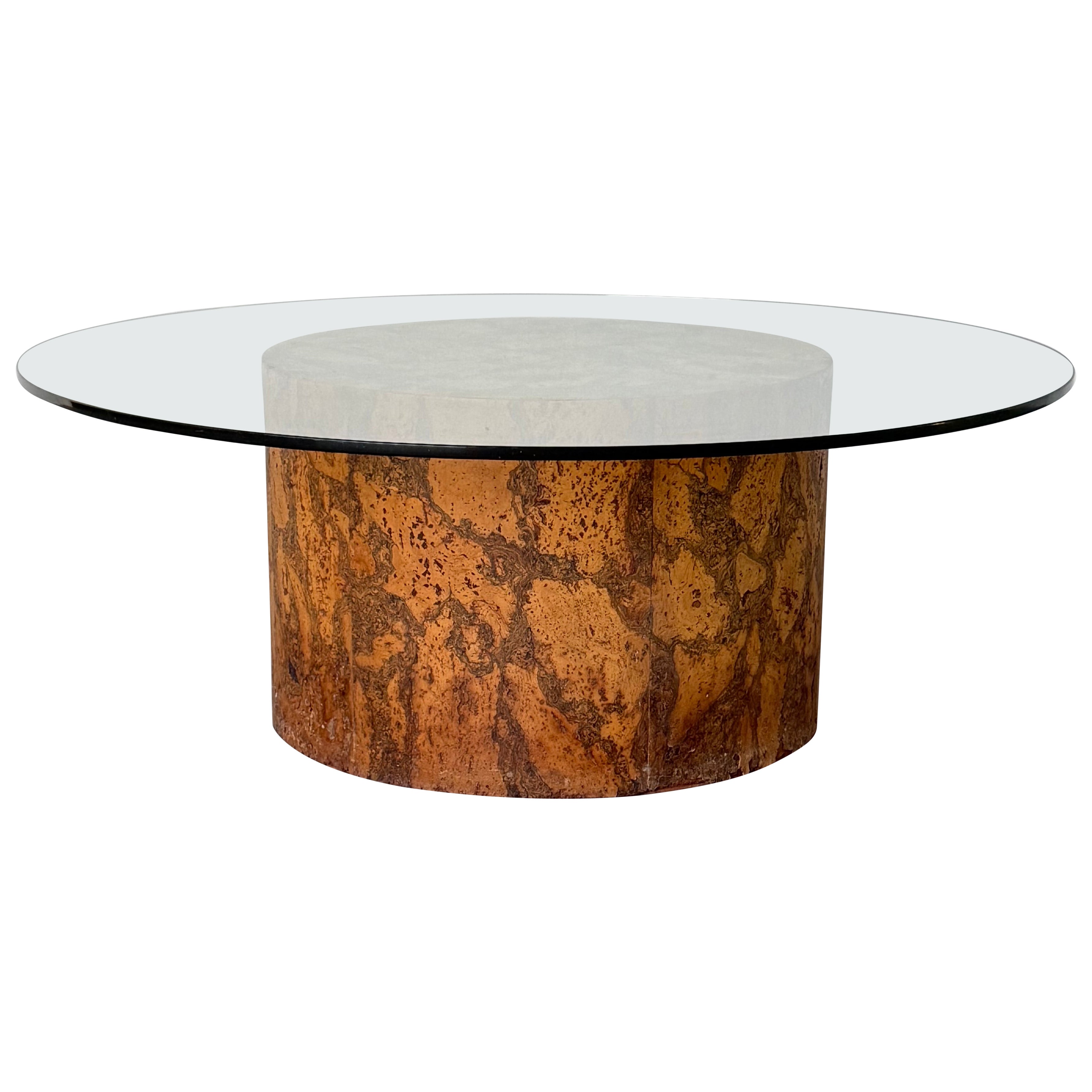 Adrian Pearsall Cork Coffee Table with Original Glass Top