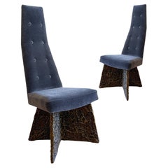 Adrian Pearsall Craft Associates Brutalist Mohair Chairs 4 Avail Priced Per Pair