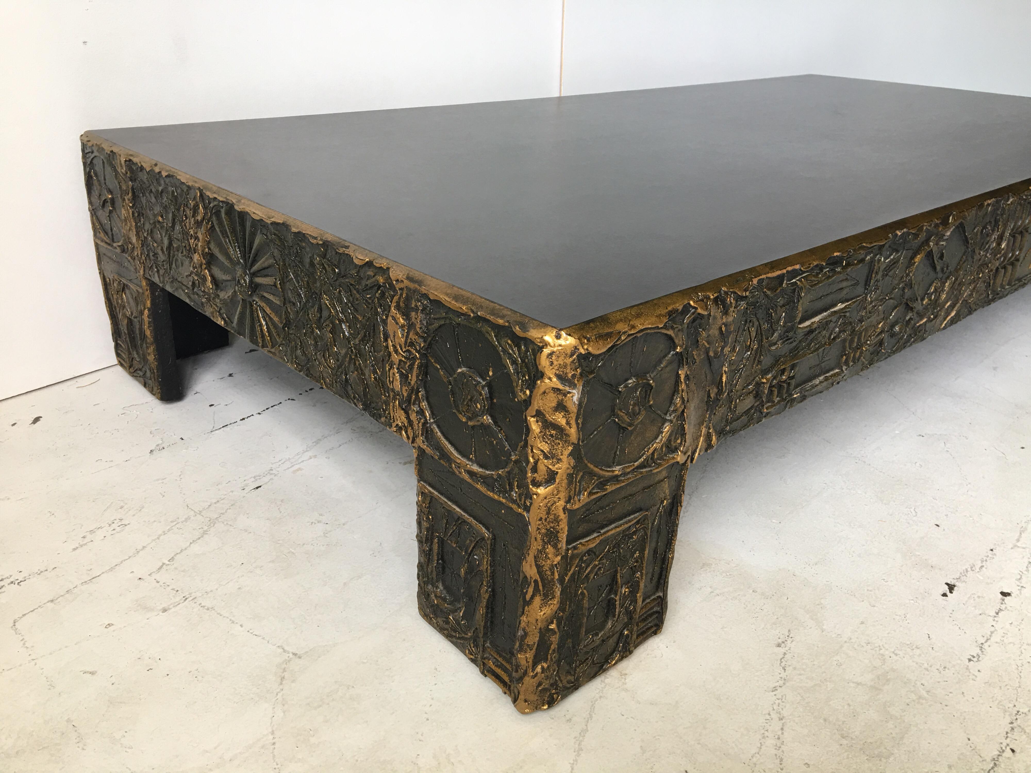 American Adrian Pearsall Craft Associates Brutalist Sculpted Resin Large Coffee Table