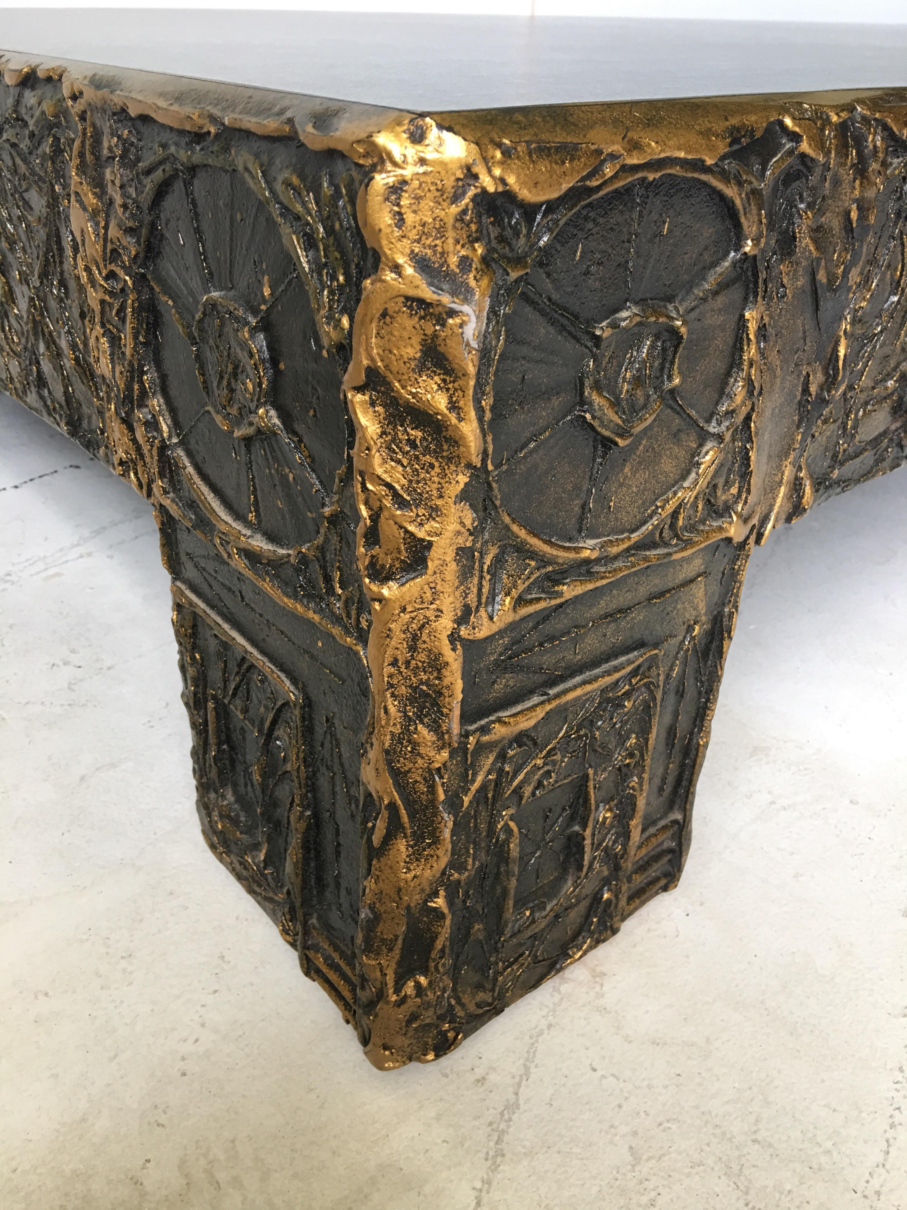 Adrian Pearsall Craft Associates Brutalist Sculpted Resin Large Coffee Table In Excellent Condition In Tulsa, OK