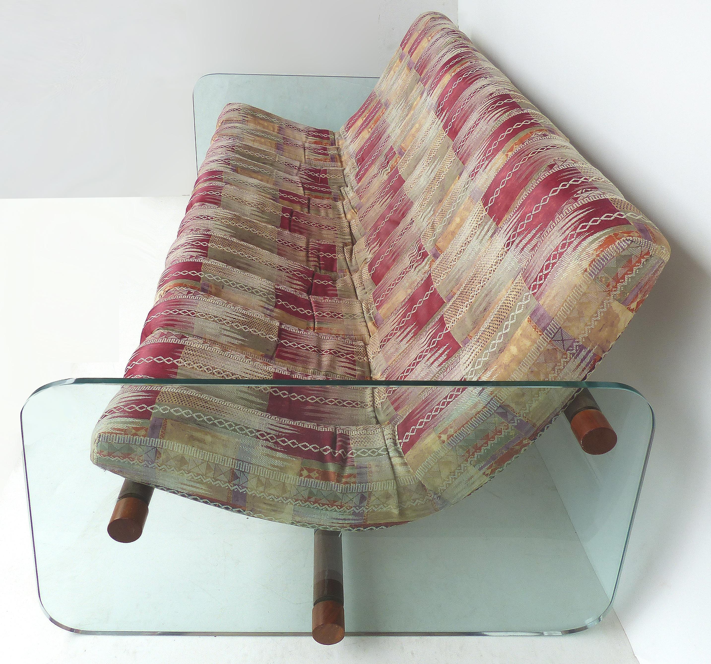 American Adrian Pearsall Craft Associates Glass Sofa after Lenci, Mid-Century Modern