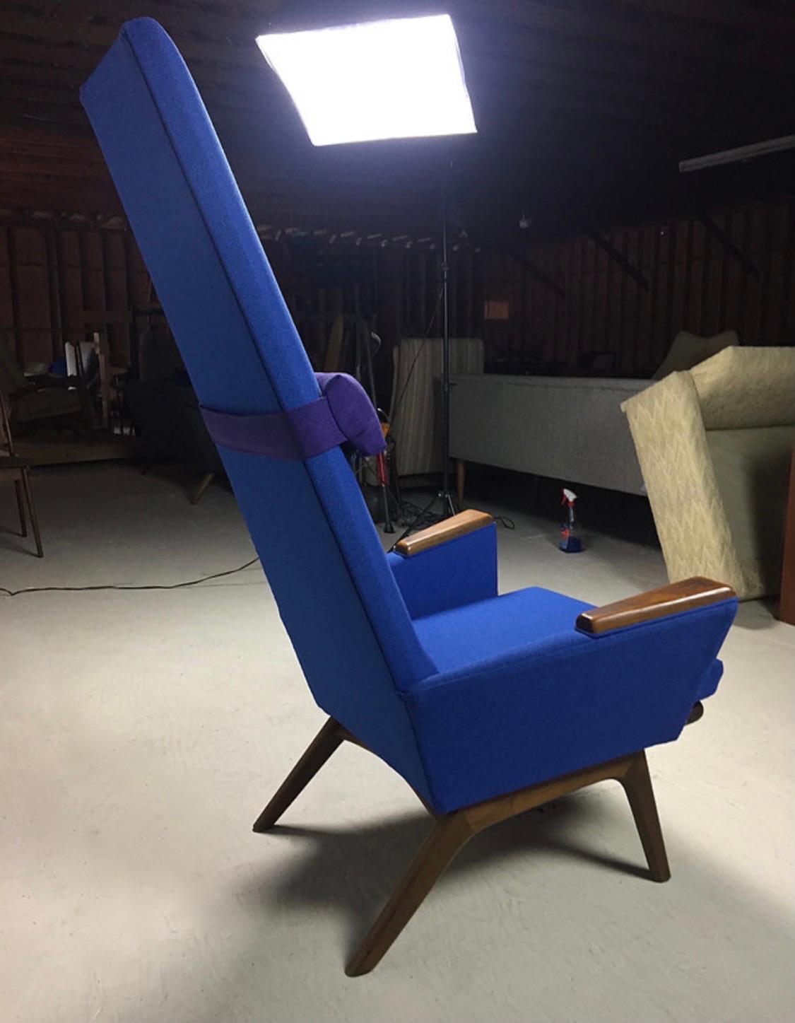 Mid-Century Modern Adrian Pearsall Craft Associates Iconic Slim Jim High-Back Lounge Chair For Sale