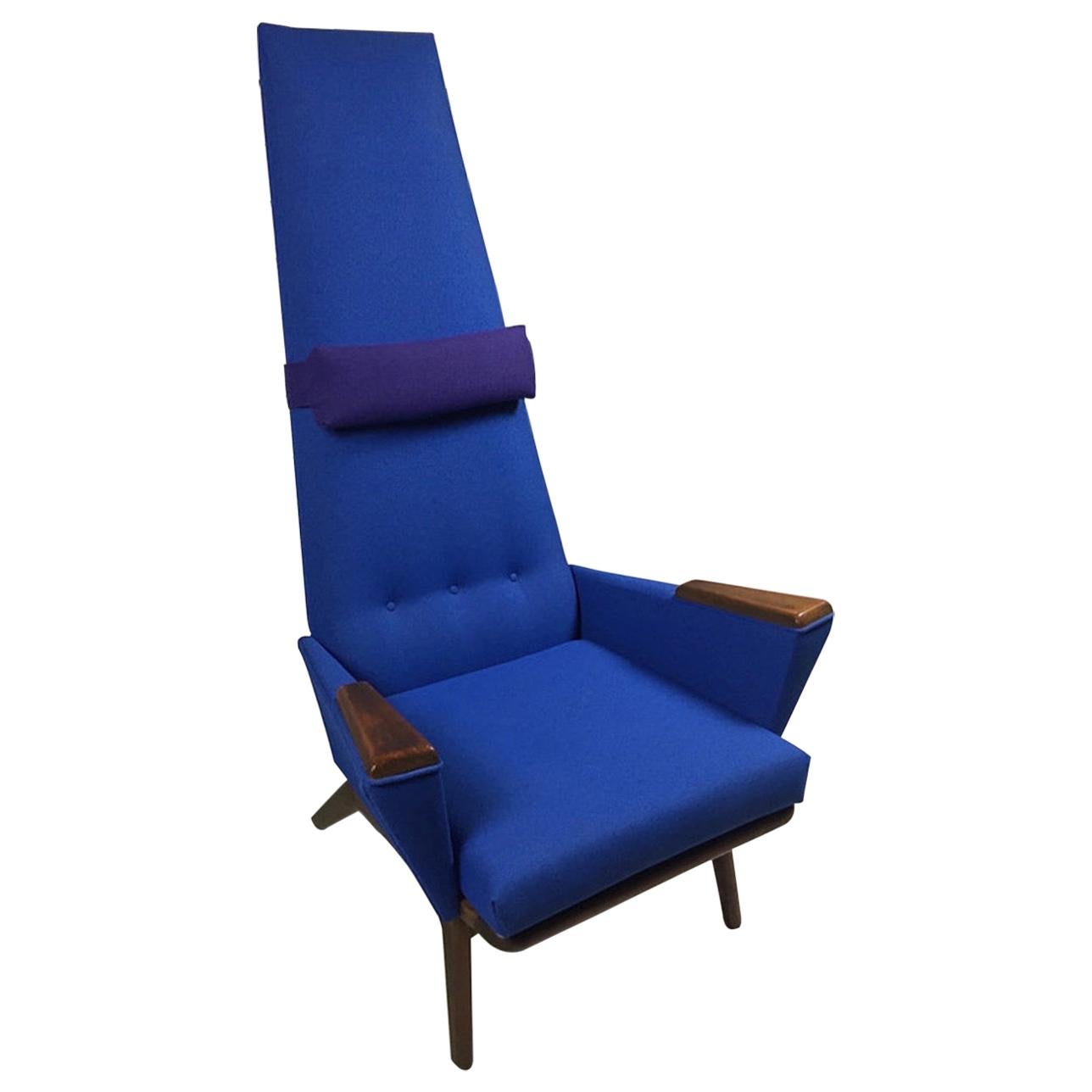 Adrian Pearsall Craft Associates Iconic Slim Jim High-Back Lounge Chair For Sale