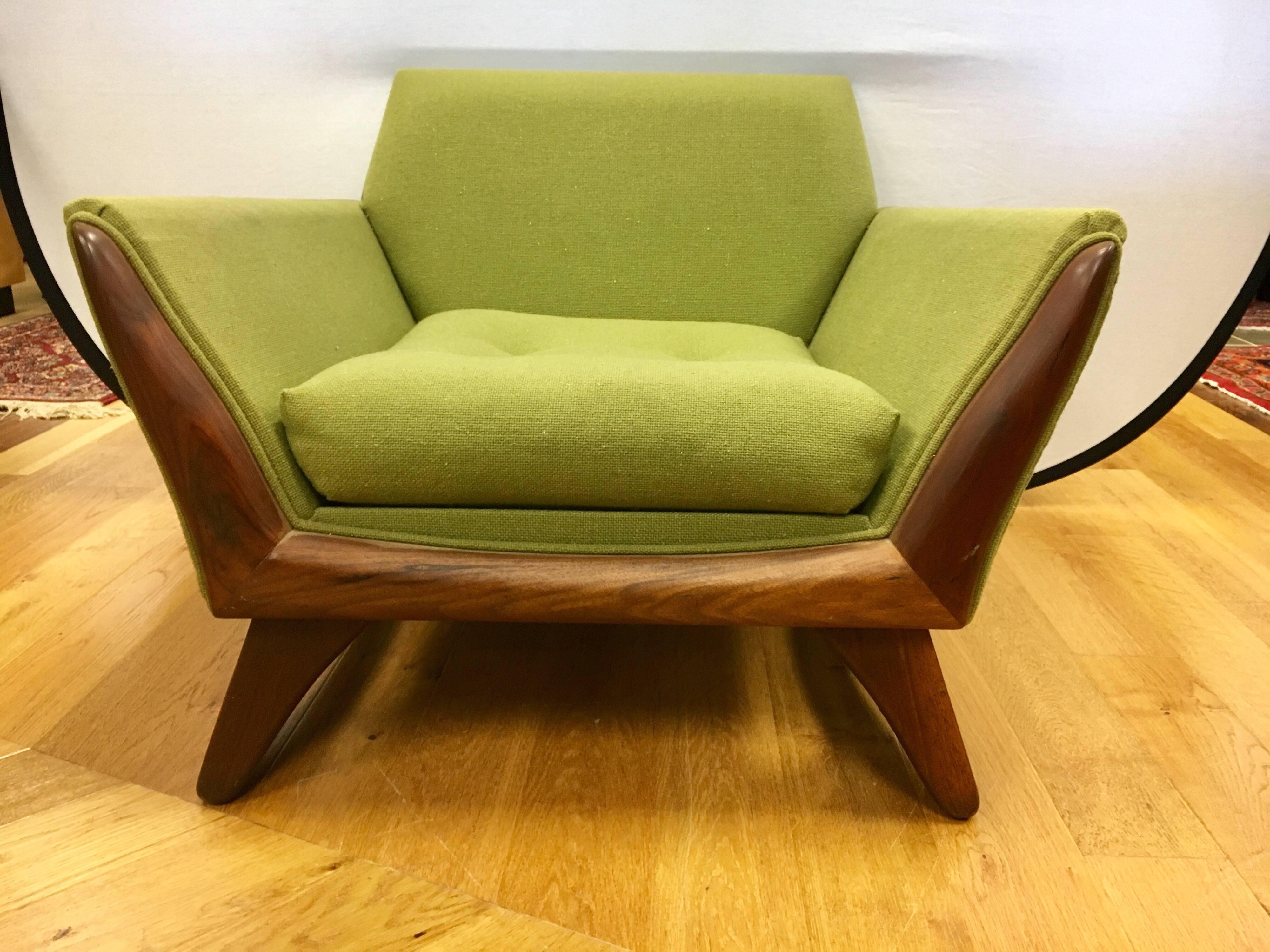 Mid-Century Modern Adrian Pearsall Craft Associates Lounge Chair All Original and Two Knoll Pillows