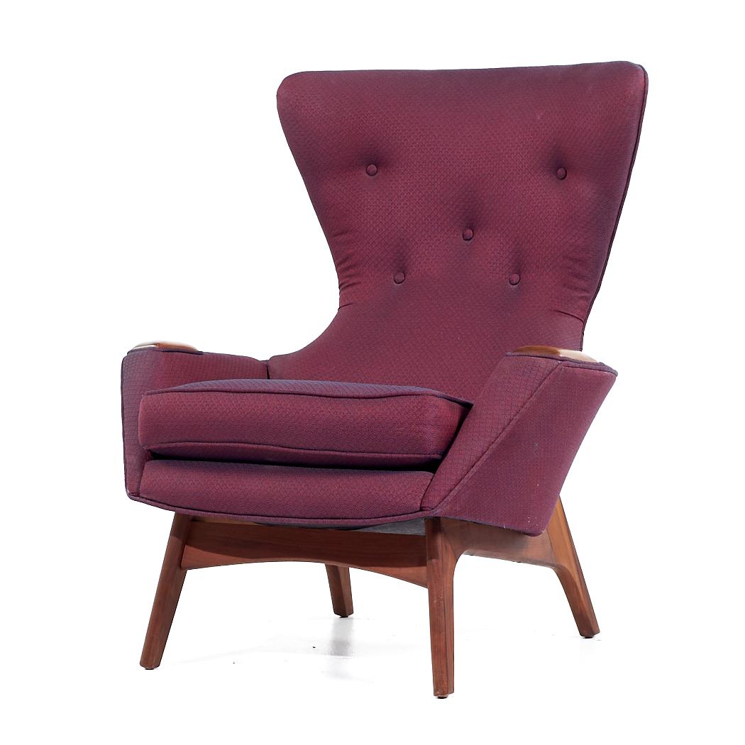 Late 20th Century Adrian Pearsall Craft Associates MCM 2231-C Walnut Wingback Lounge Chairs - Pair For Sale