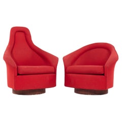 Retro Adrian Pearsall Craft Associates MCM His and Hers Swivel Lounge Chairs - Pair