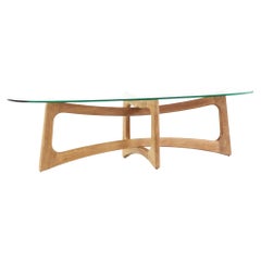Adrian Pearsall Craft Associates MCM Walnut and Glass Top Ribbon Coffee Table