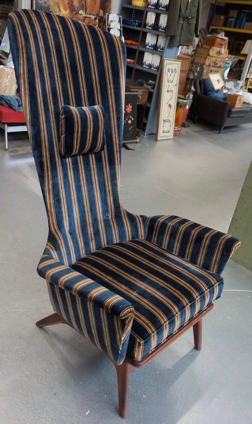 Adrian Pearsall Craft Associates Midcentury Highback Lounge Chair In Good Condition In West Hartford, CT