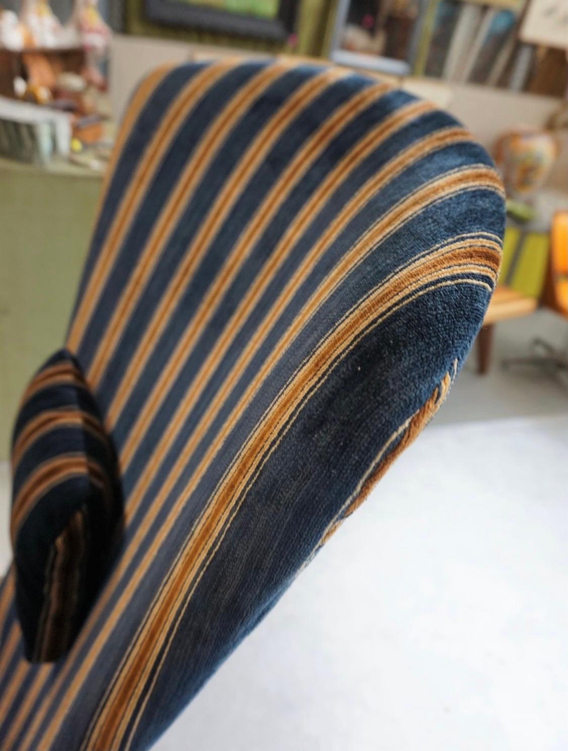 Fabric Adrian Pearsall Craft Associates Midcentury Highback Lounge Chair