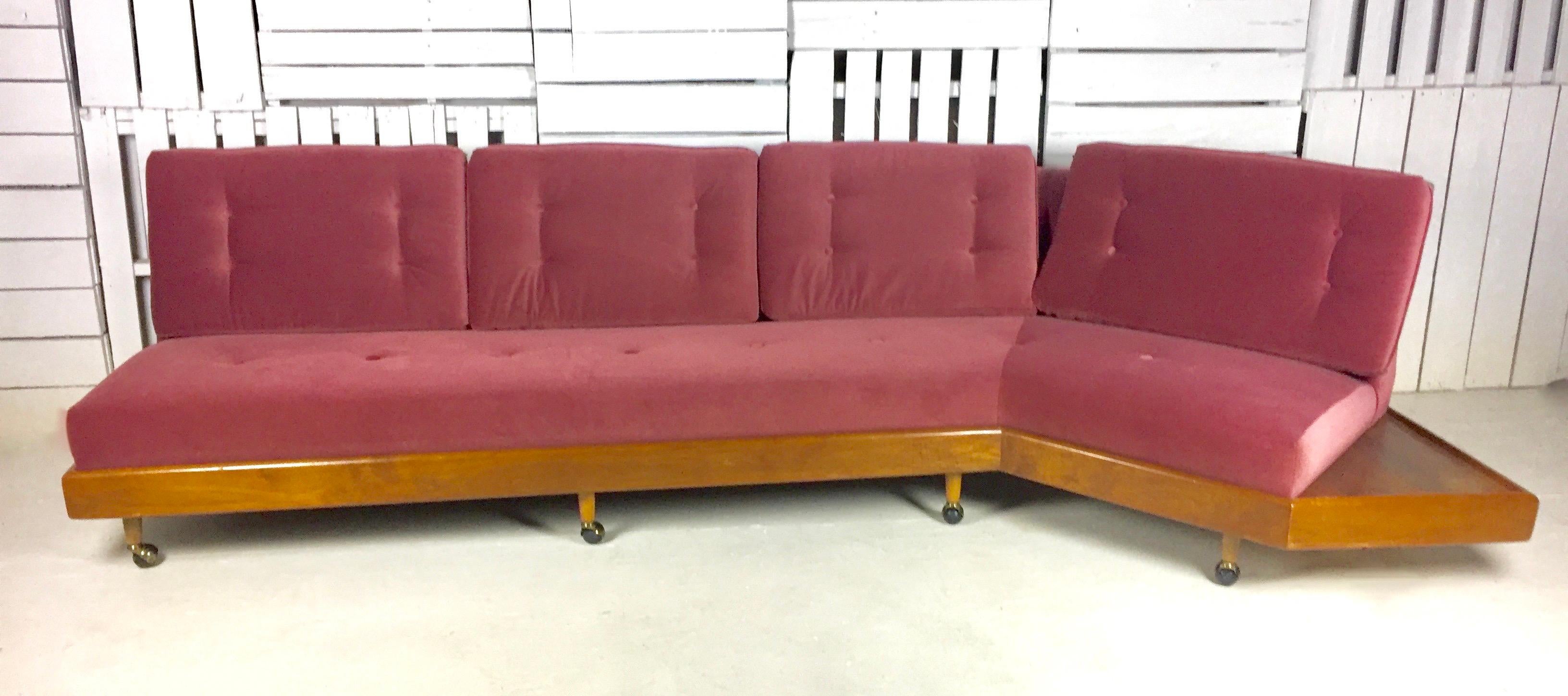 Adrian Pearsall Craft Associates Midcentury Mauve Curved Sofa 1800s 3