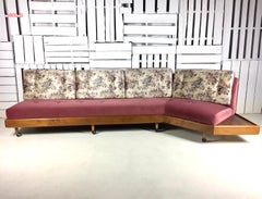 Adrian Pearsall Craft Associates Midcentury Mauve Curved Sofa 1800s