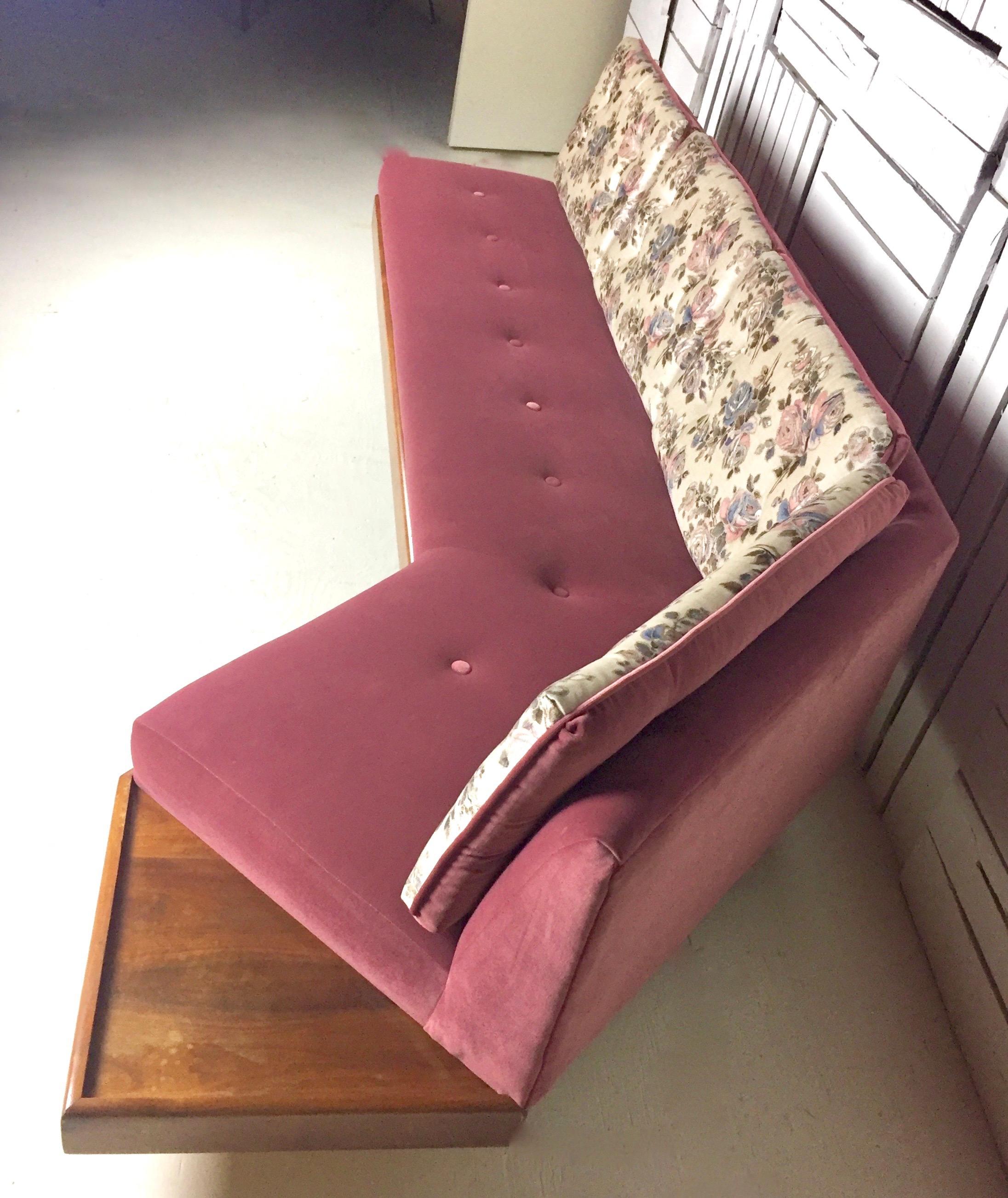 Mid-20th Century Adrian Pearsall Craft Associates Midcentury Mauve Curved Sofa 1800s